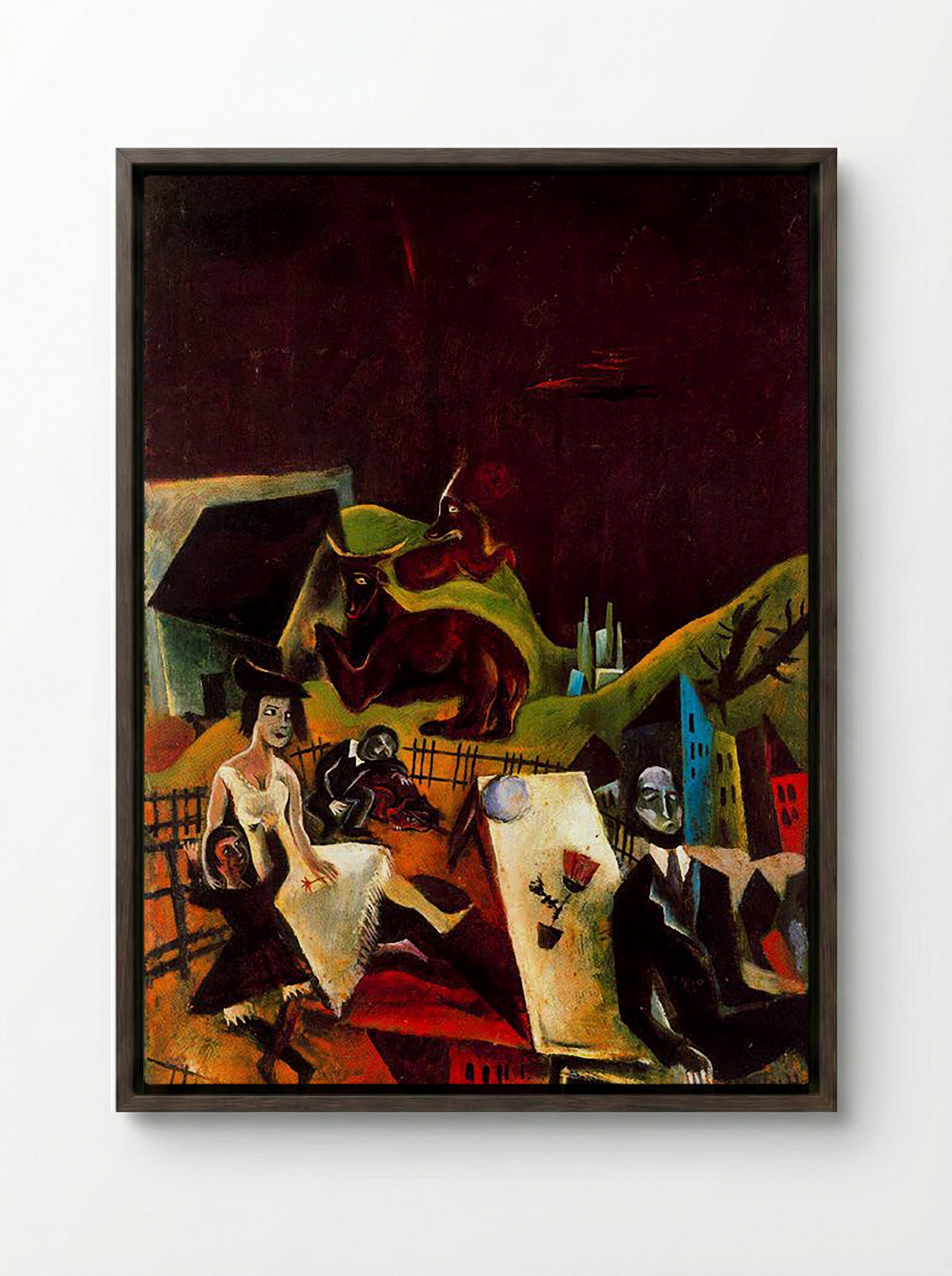 Family Excursion - Max Slevogt - Framed Canvas Dark Wood