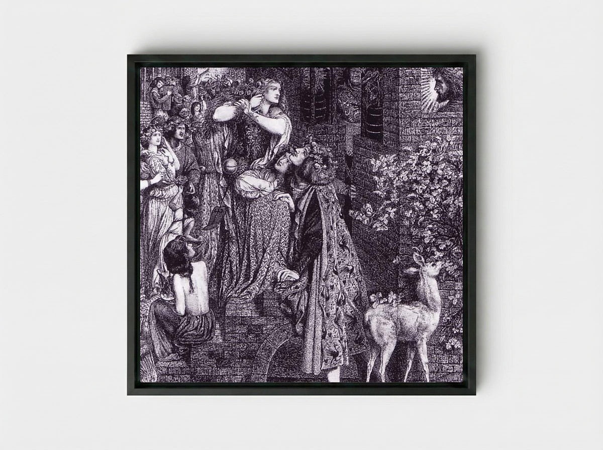 Mary Magdalene at the Door of Simon the Pharisee - Ford Madox Brown - Framed Canvas Black