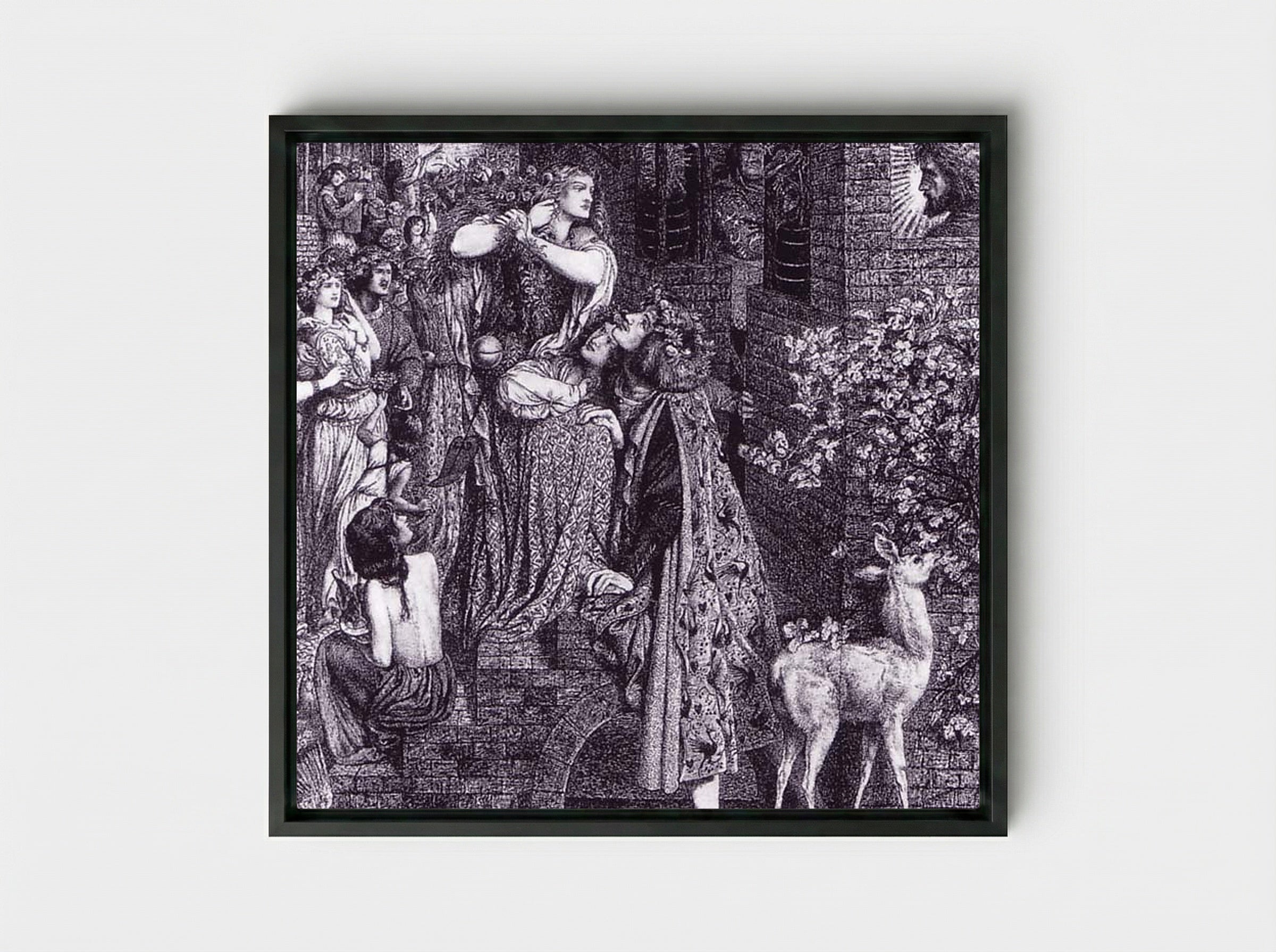Mary Magdalene at the Door of Simon the Pharisee - Ford Madox Brown - Framed Canvas Black