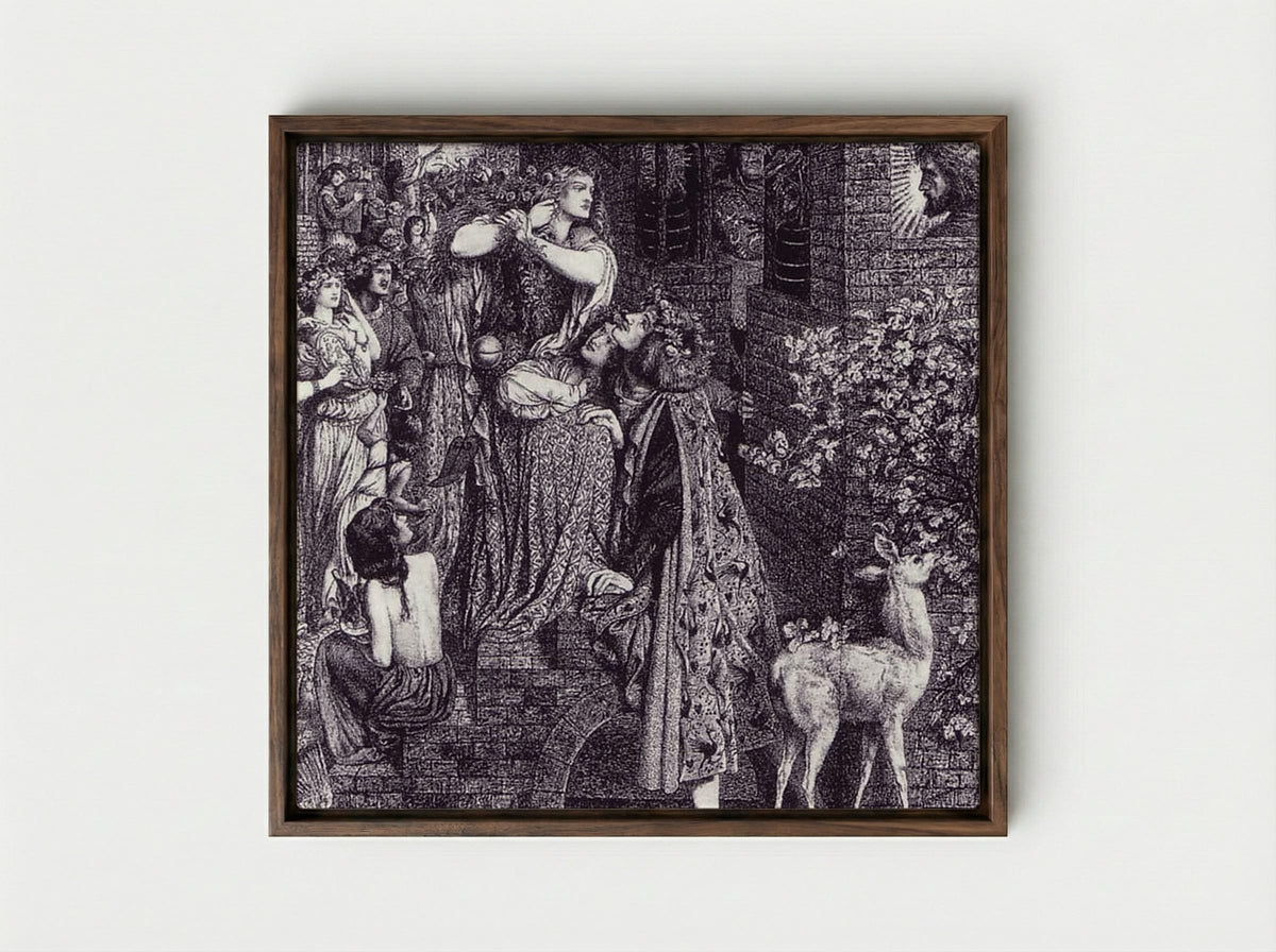 Mary Magdalene at the Door of Simon the Pharisee - Ford Madox Brown - Framed Canvas Dark Wood