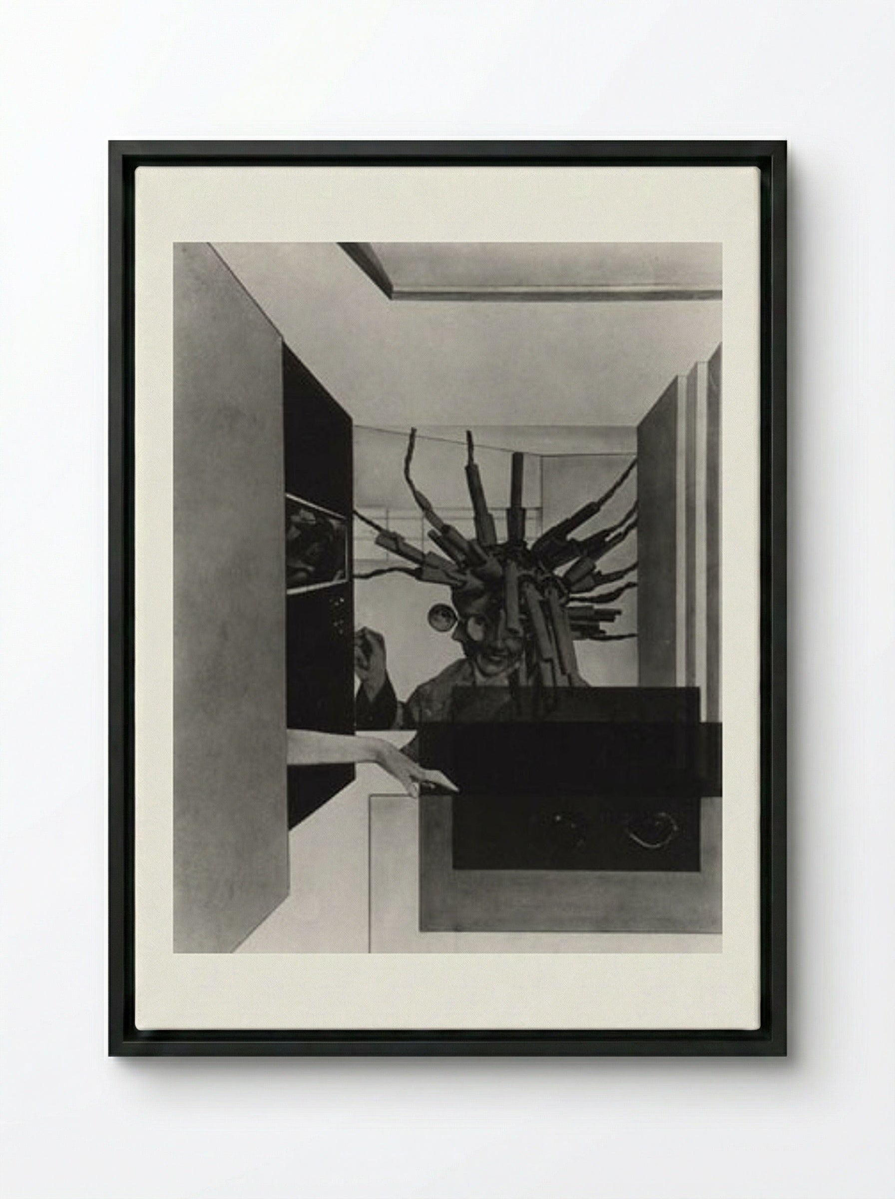 The Broken Marriage - Laszlo Moholy-Nagy - Framed Canvas Black