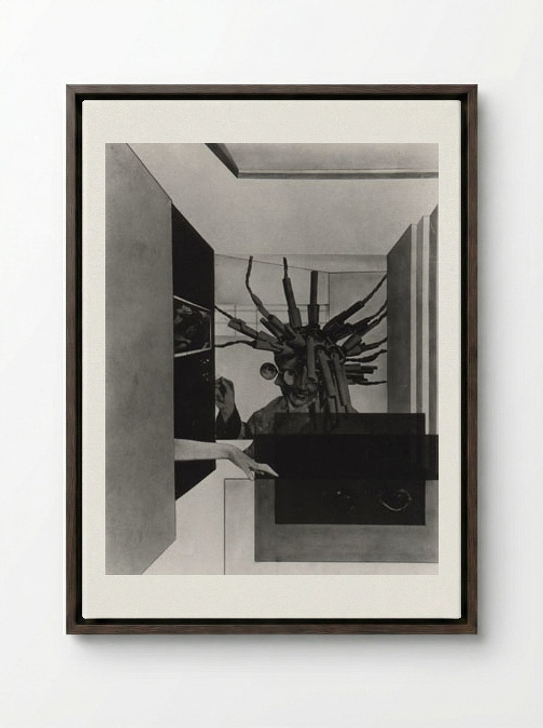 The Broken Marriage - Laszlo Moholy-Nagy - Framed Canvas Dark Wood