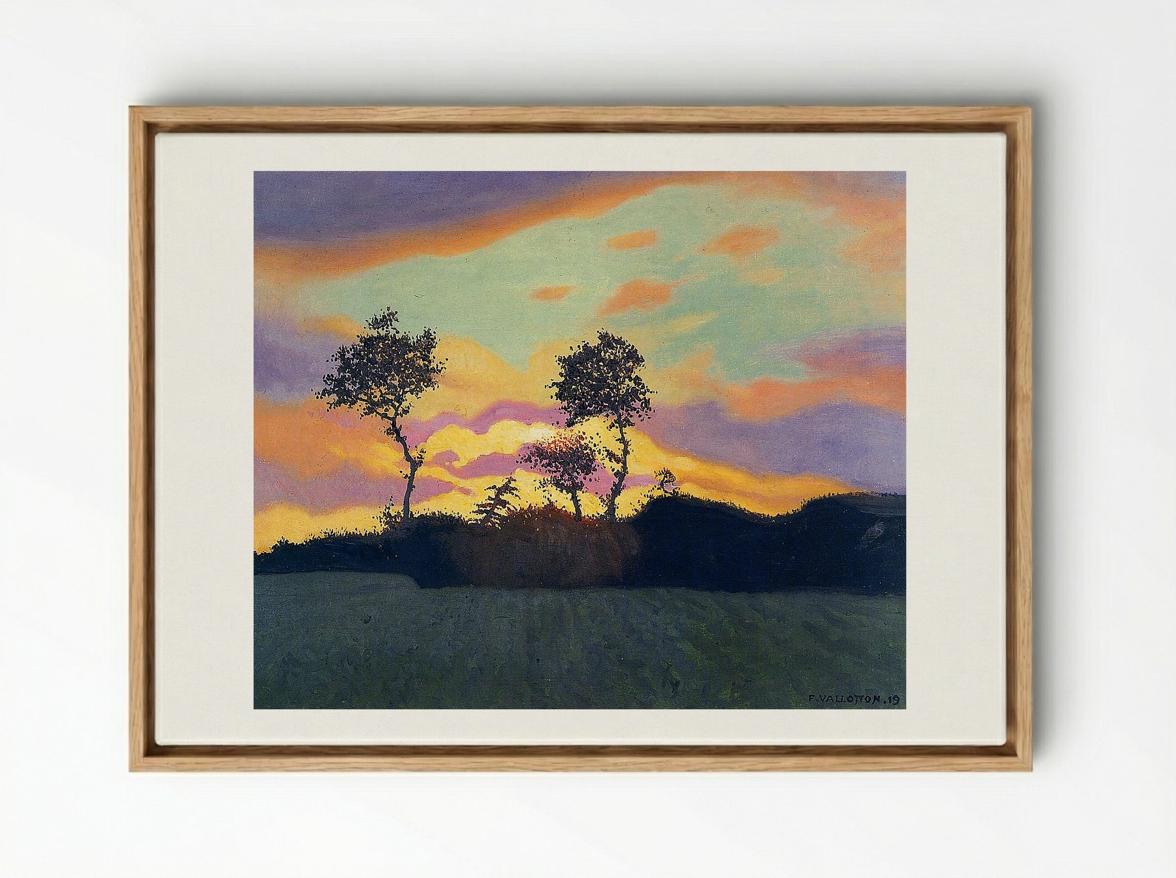Landscape at Sunset - Félix Vallotton - Framed Canvas Wood