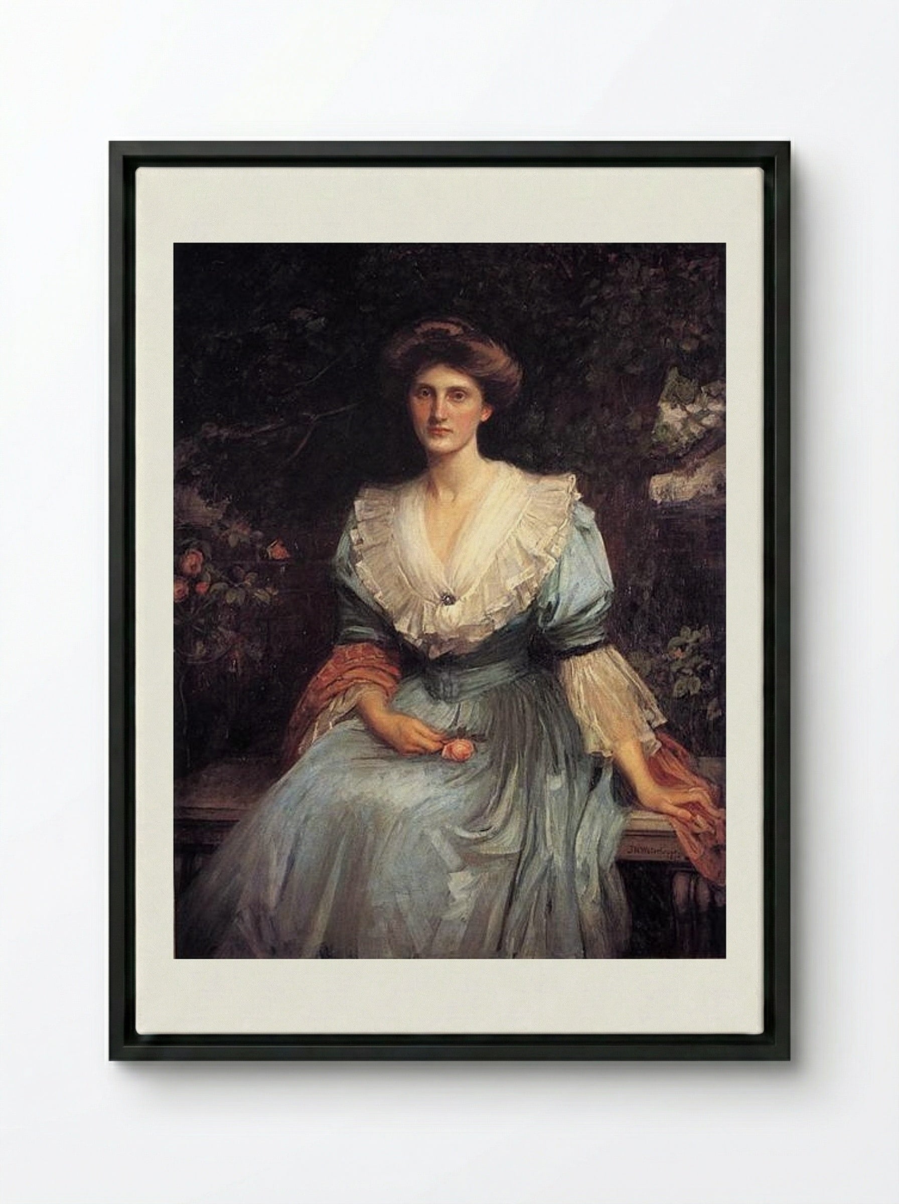Lady Violet Henderson - John William Waterhouse - Framed Canvas Black