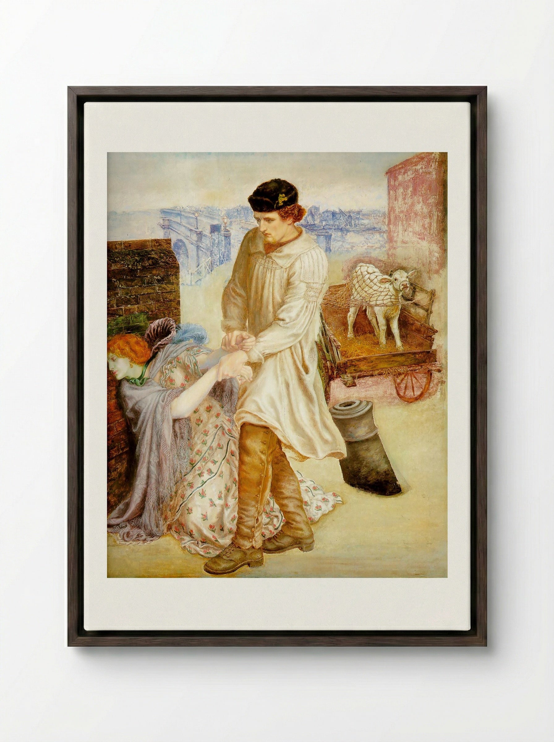 Found - Ford Madox Brown - Framed Canvas Dark Wood