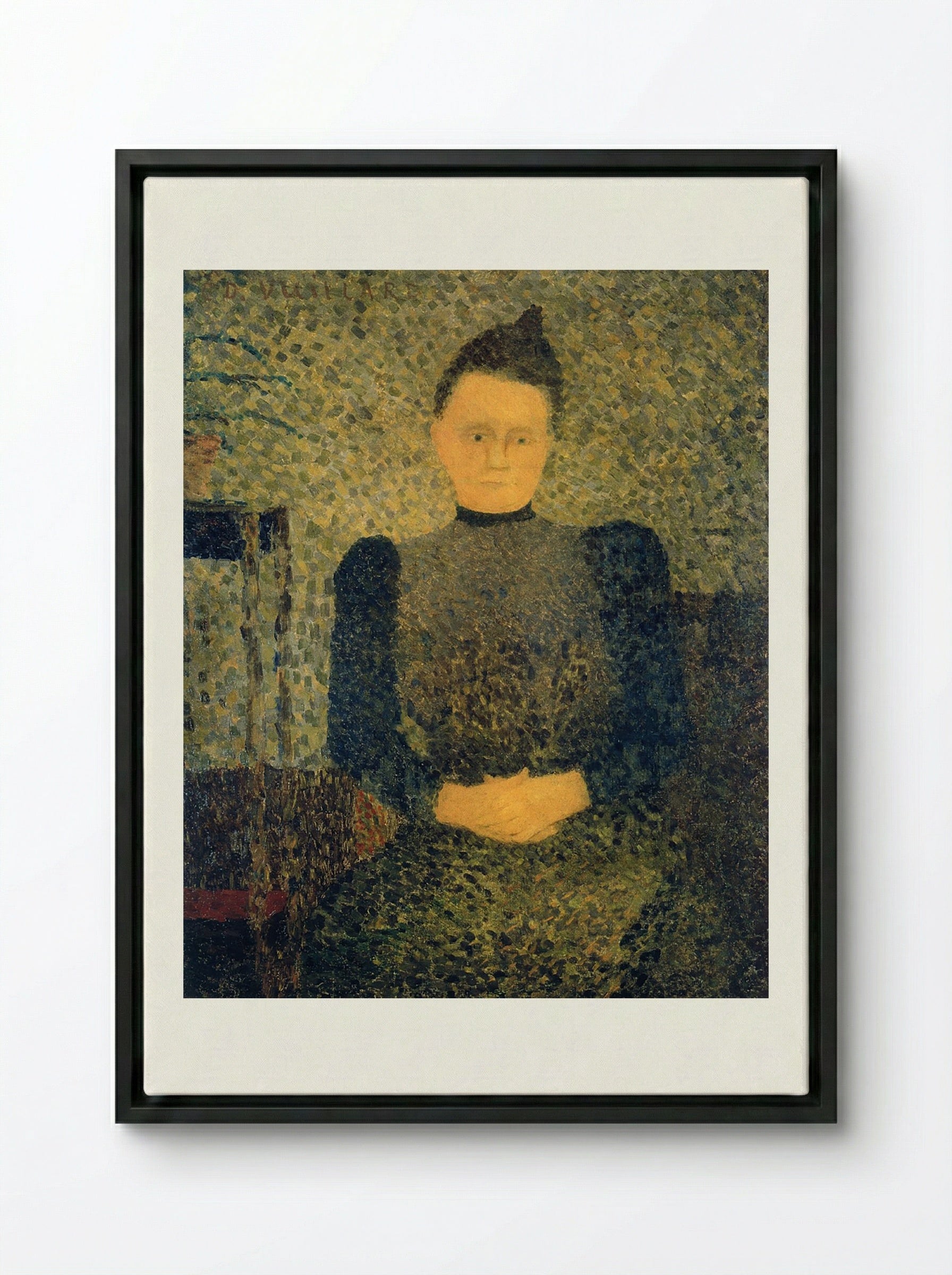 Portrait of Marie Vuillard - Édouard Vuillard - Framed Canvas Black