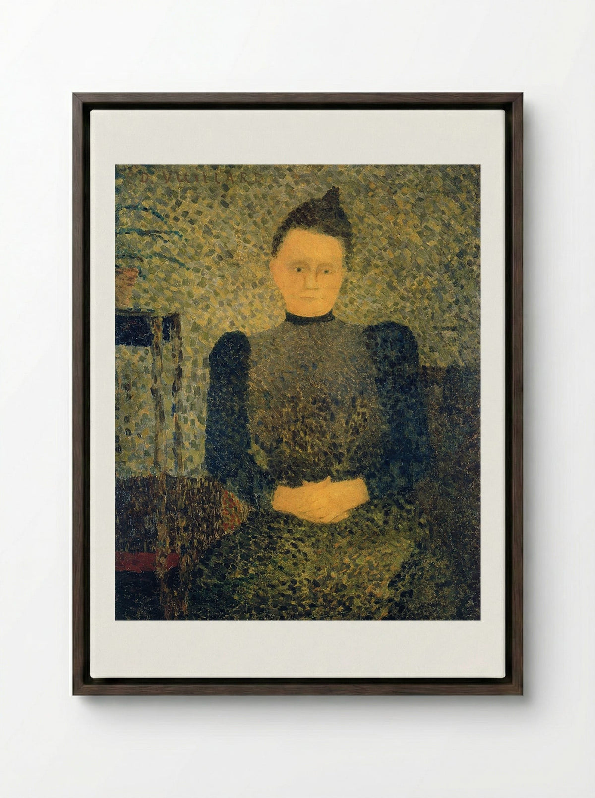 Portrait of Marie Vuillard - Édouard Vuillard - Framed Canvas Dark Wood