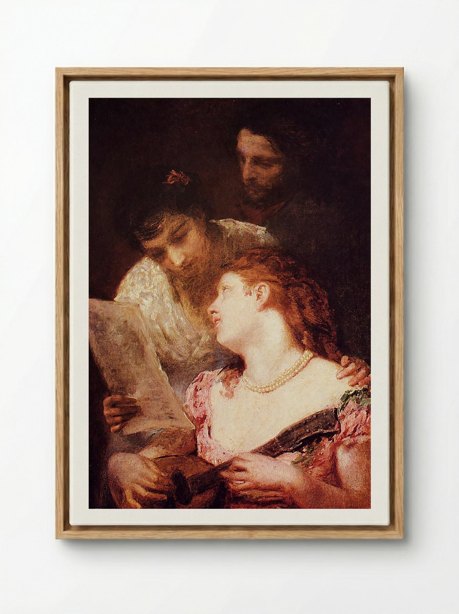 A Musical Party - Ford Madox Brown - Framed Canvas Wood