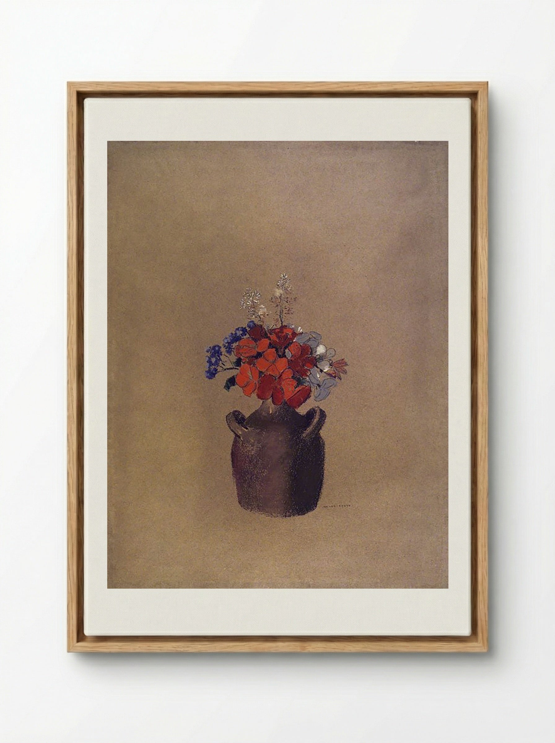 Flowers in a Vase - Odilon Redon - Framed Canvas Wood