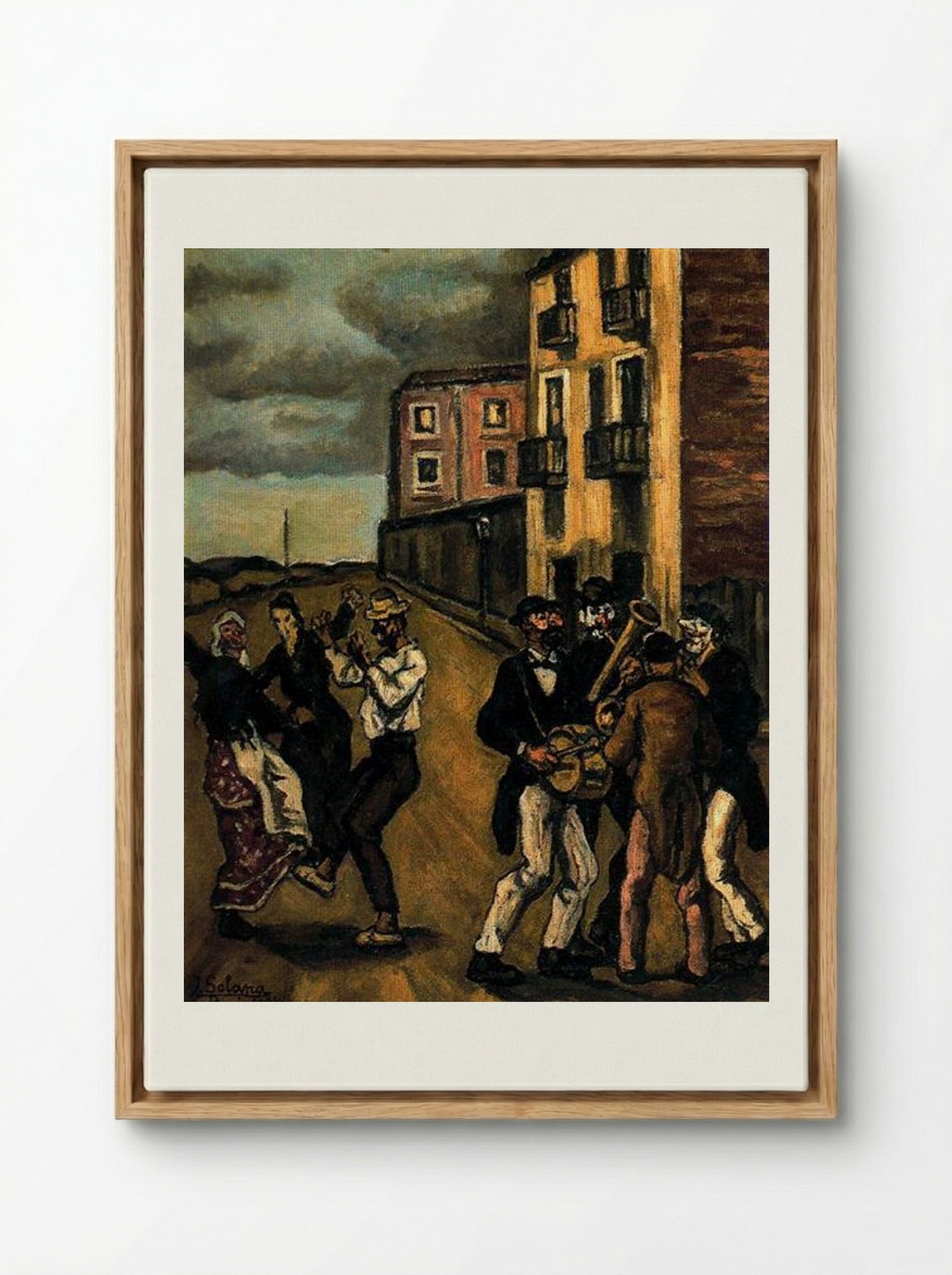 Masks - José Gutiérrez Solana - Framed Canvas Wood