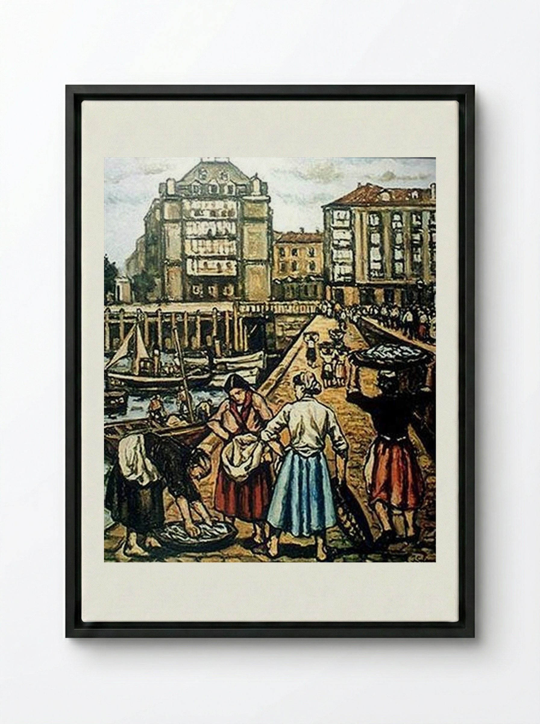 The Ramp at Puerto Chico - José Gutiérrez Solana - Framed Canvas Black
