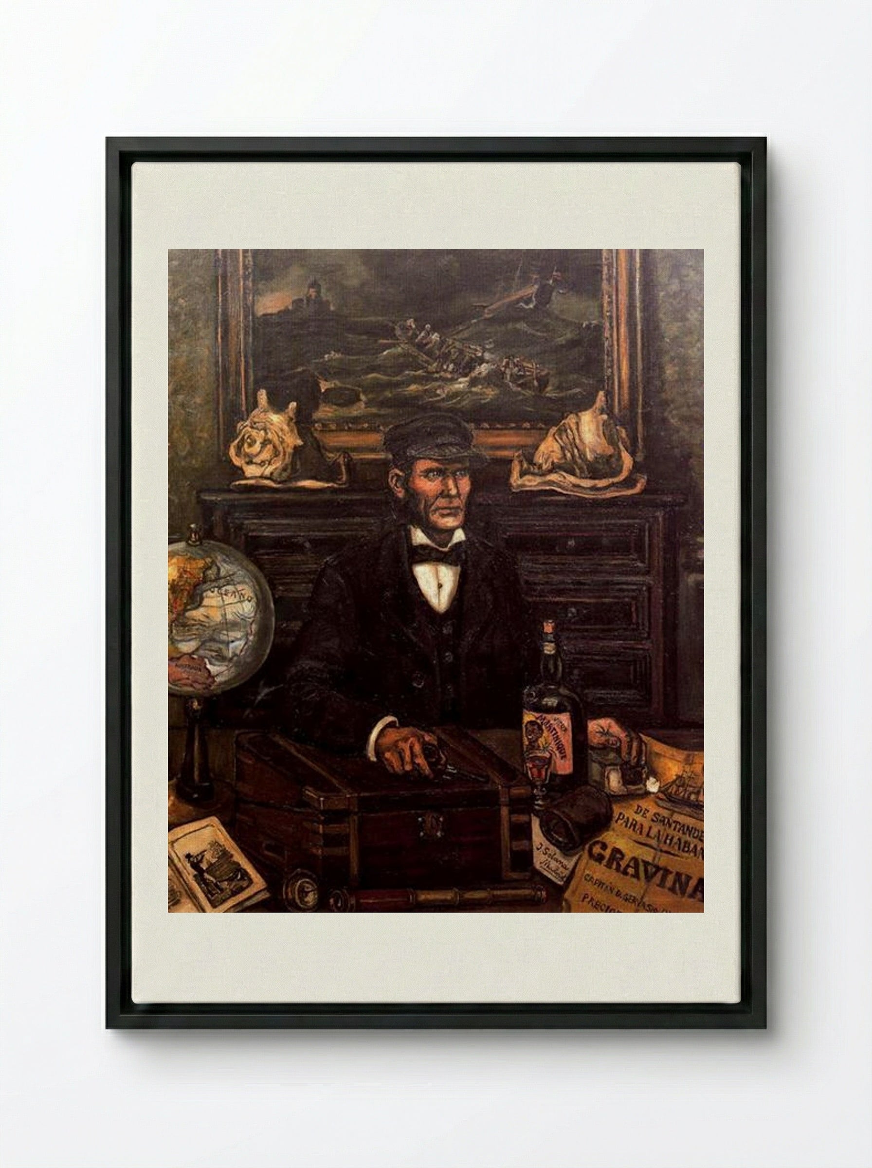 The Merchant Captain - José Gutiérrez Solana - Framed Canvas Black