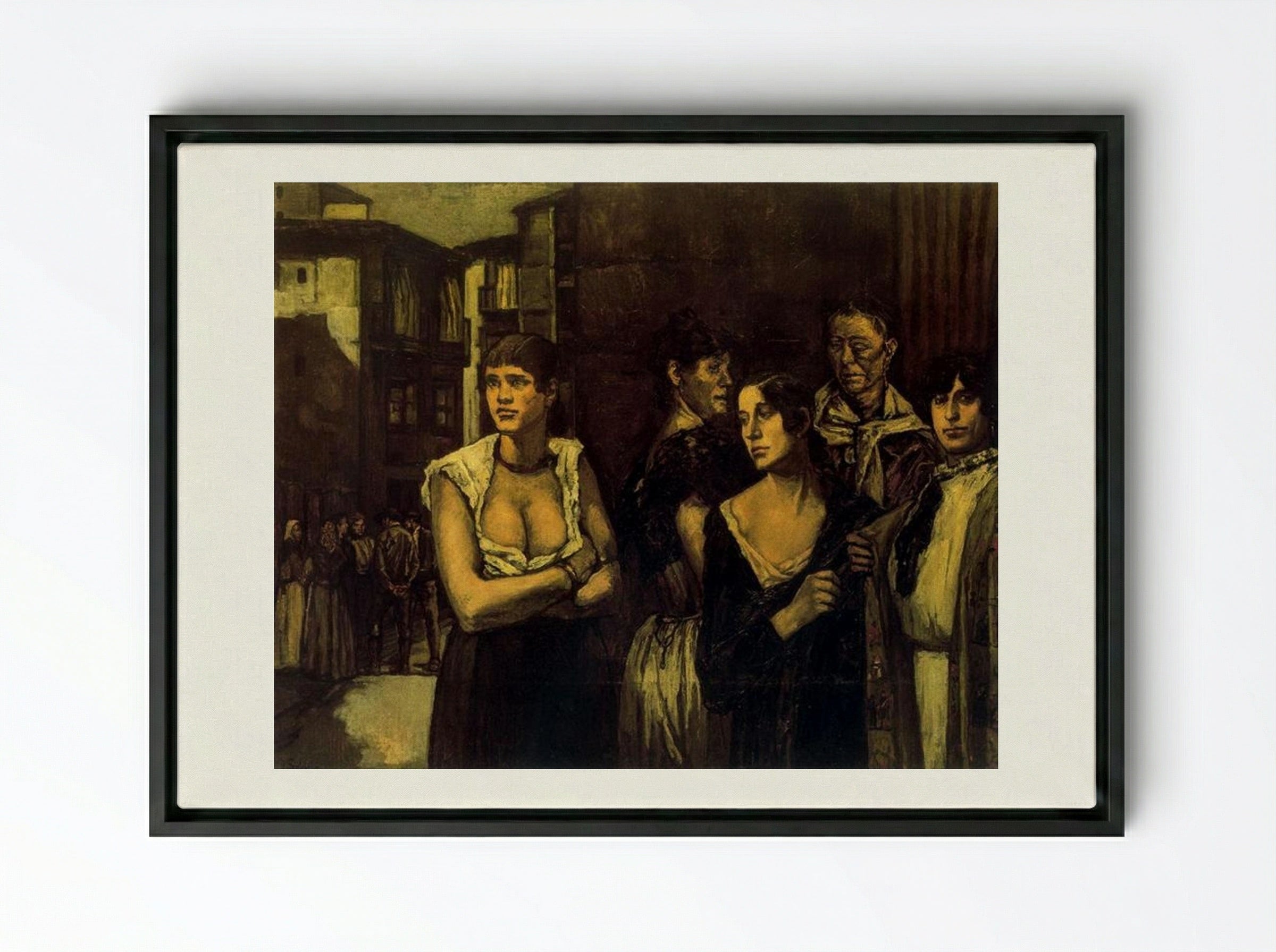 Women of Life - José Gutiérrez Solana - Framed Canvas Black