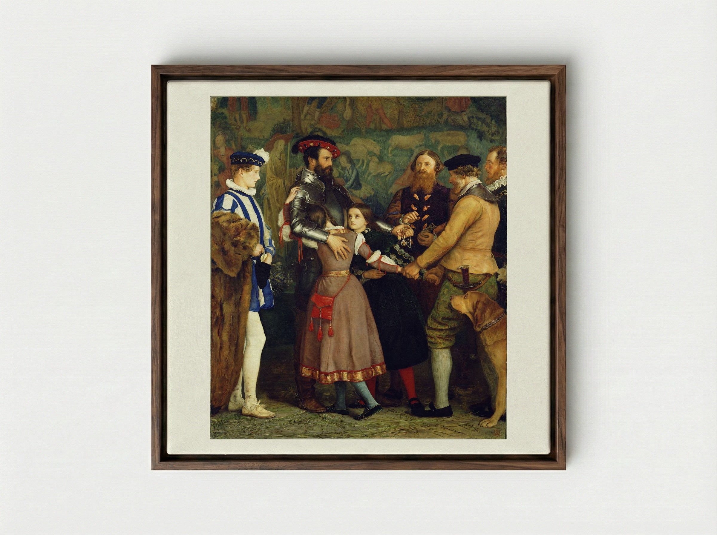 The Ransom - John Everett Millais - Framed Canvas Dark Wood