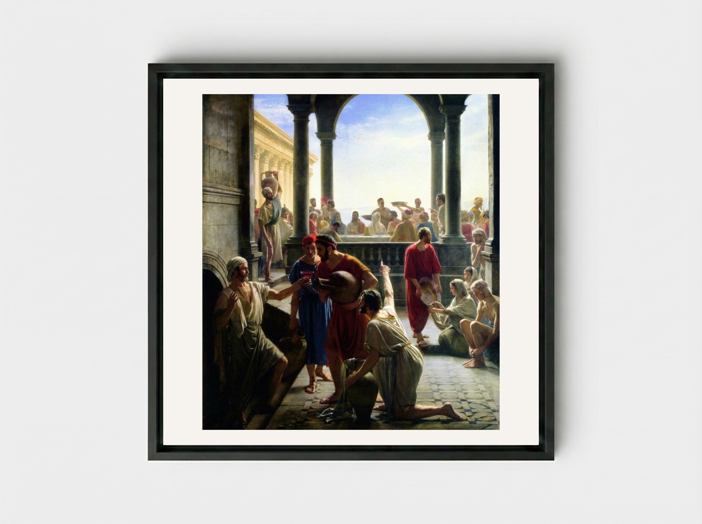 The Wedding at Cana - Carl Bloch - Framed Canvas Black