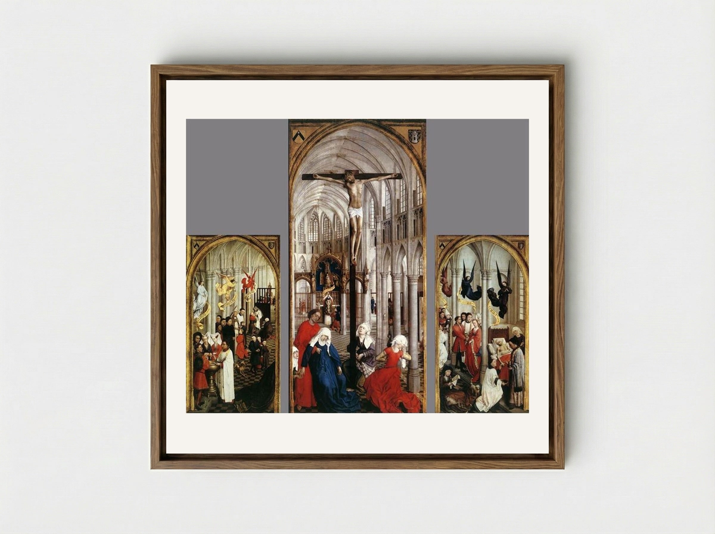 Seven Sacraments Altarpiece - Rogier van der Weyden - Framed Canvas Wood