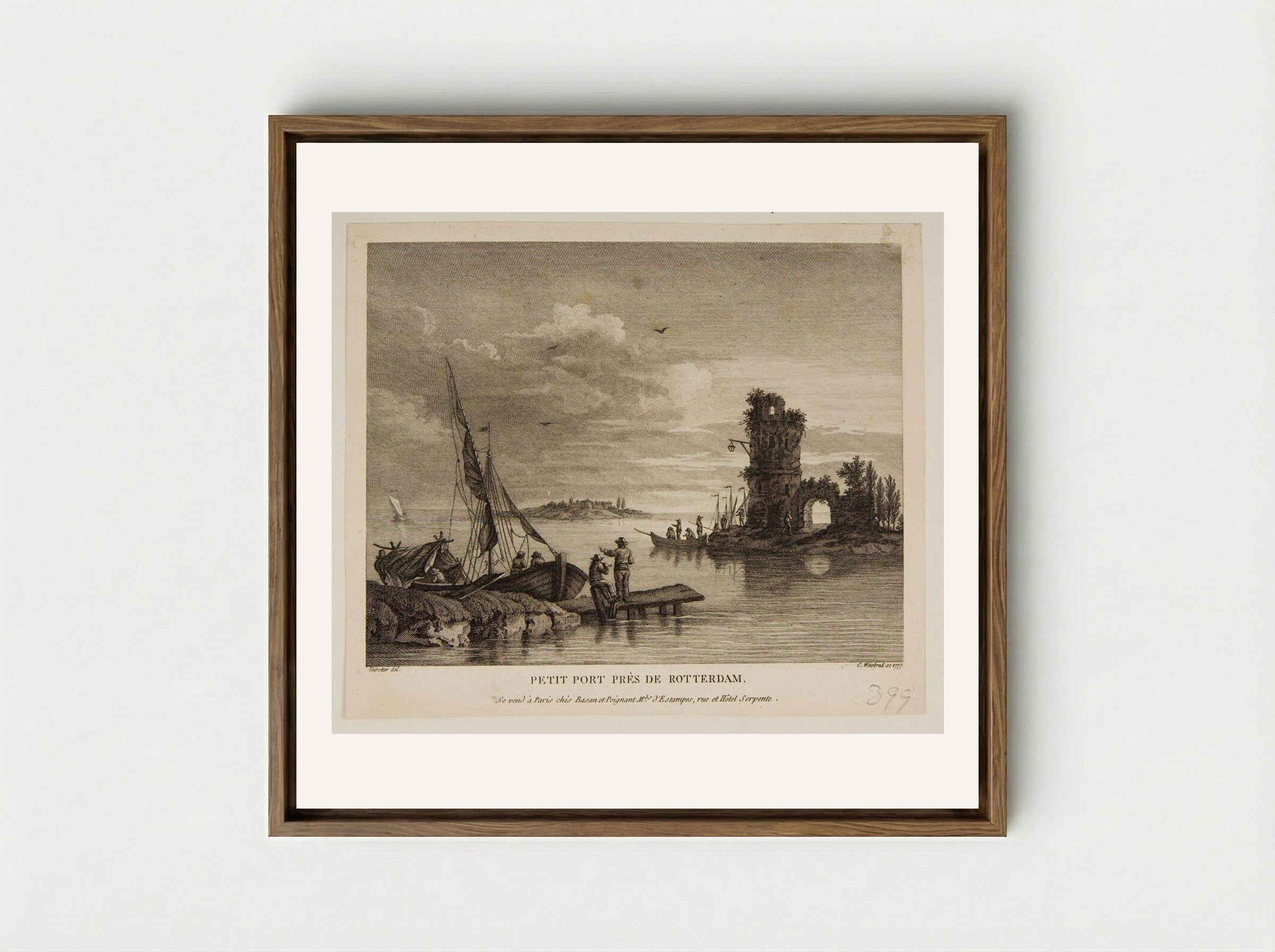 Small Port Near Rotterdam - Carl Wilhelm Weisbrod - Framed Canvas Wood