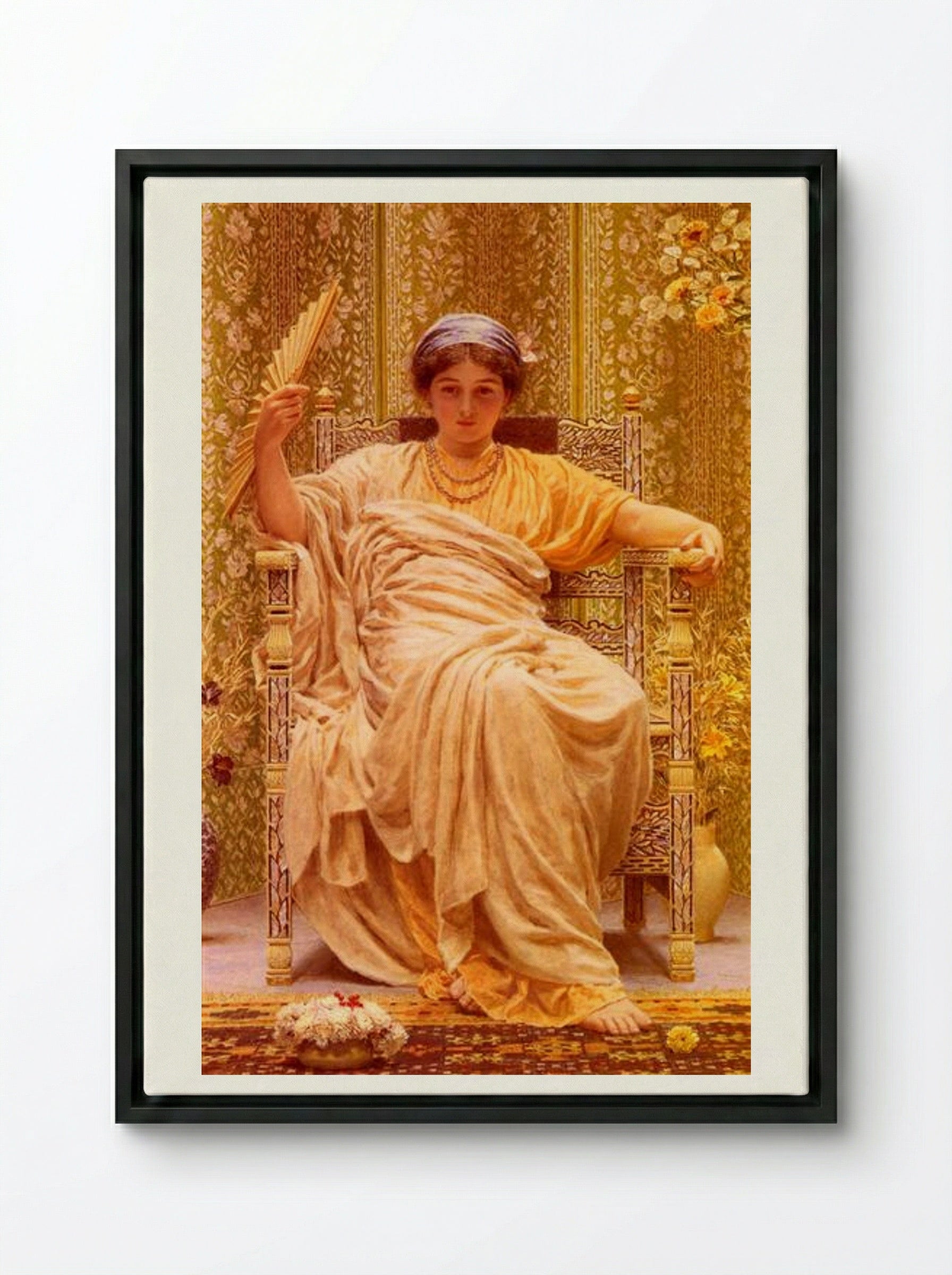 A Reverie - Albert Joseph Moore - Framed Canvas Black