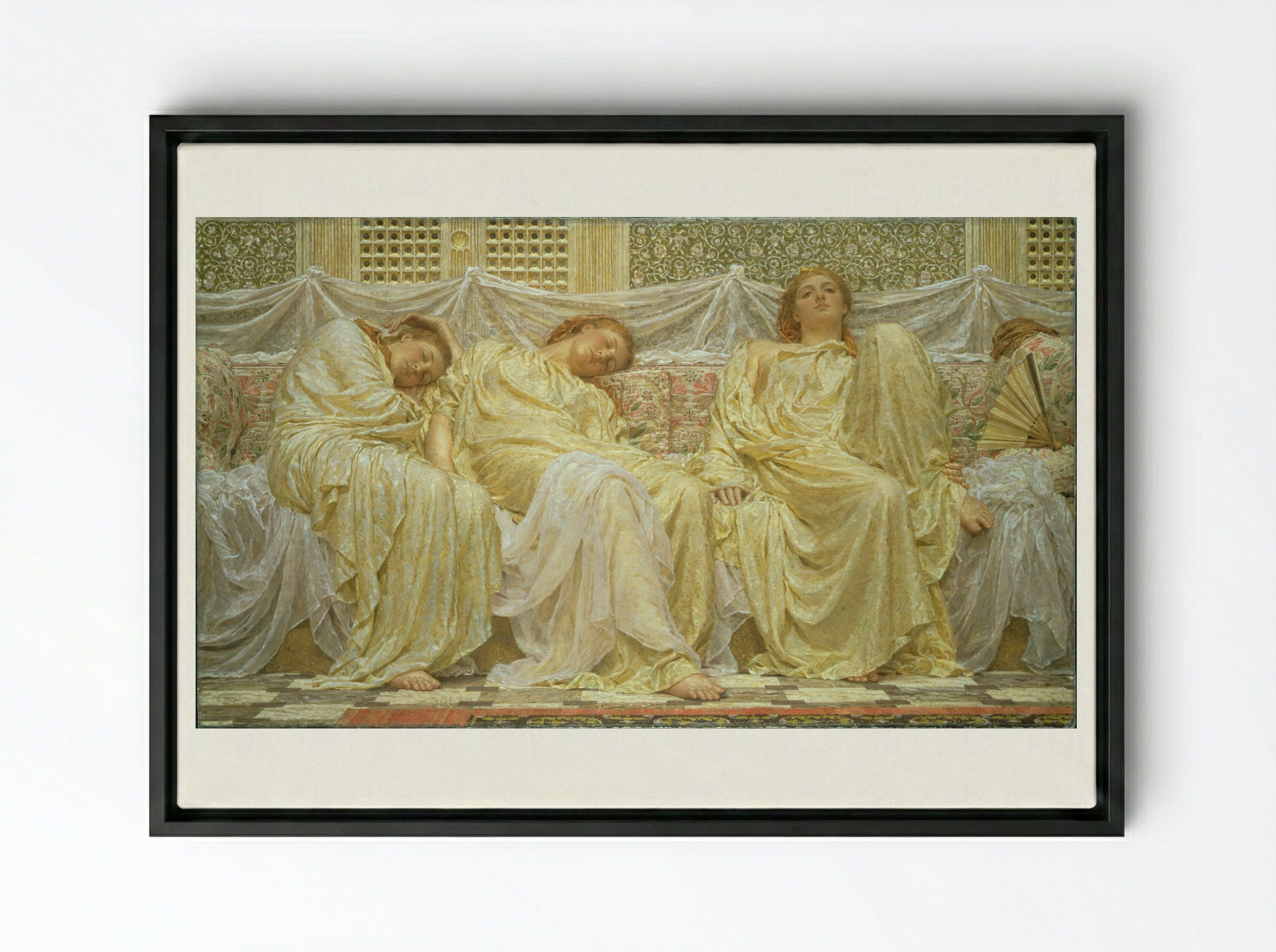 Dreamers - Albert Joseph Moore - Framed Canvas Black