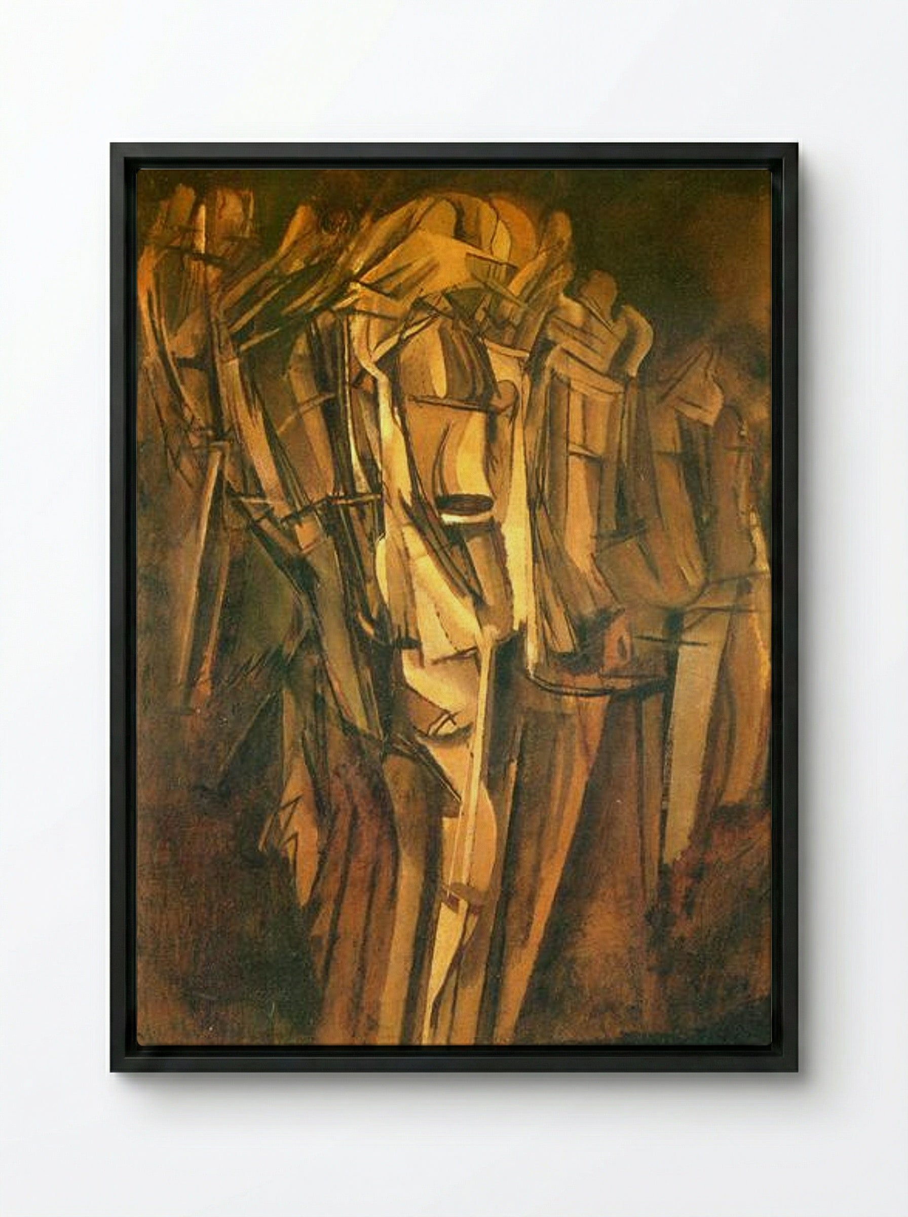 Sad Young Man in a Train - Marcel Duchamp - Framed Canvas Black
