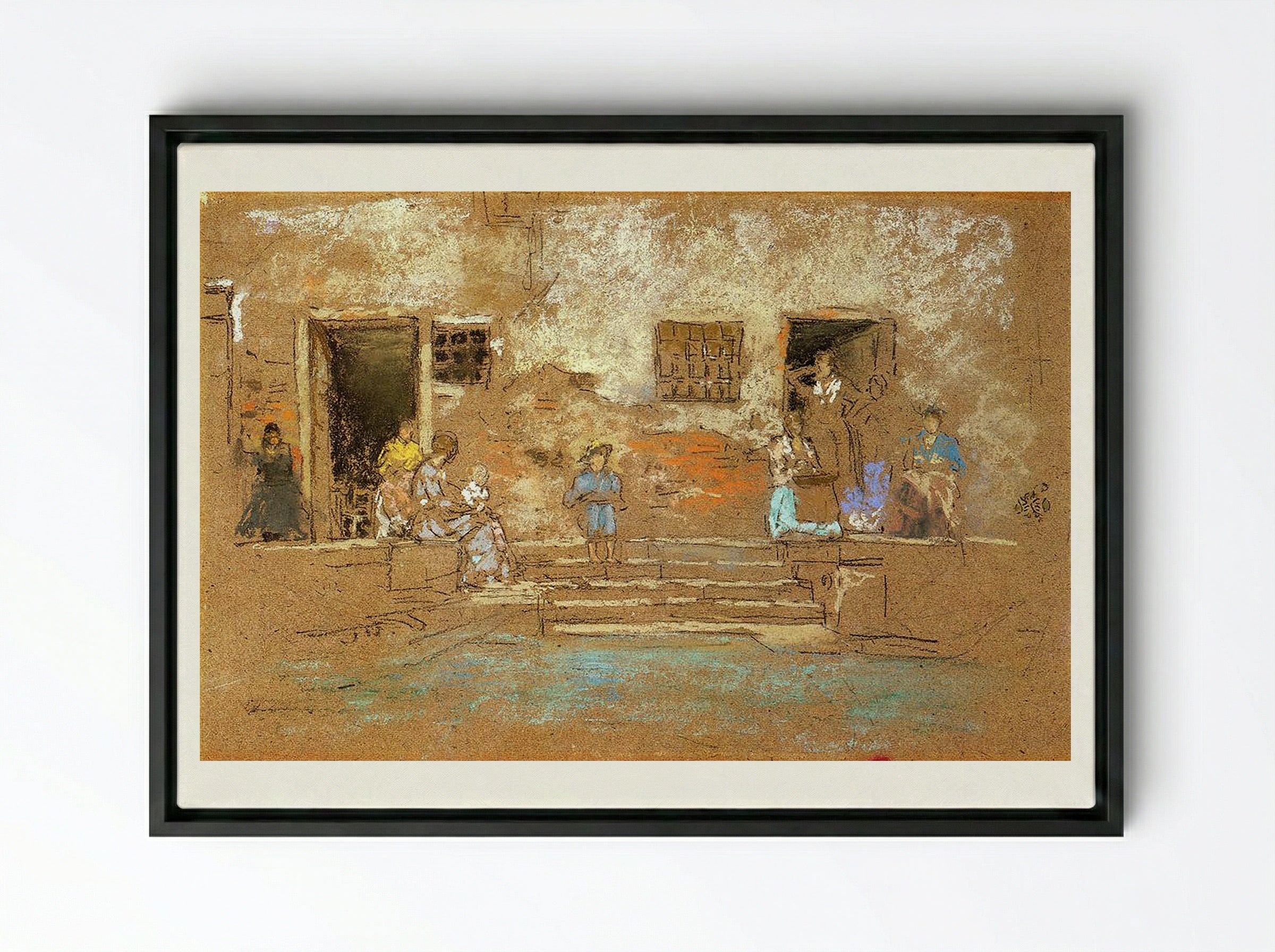 The Steps - Edgar Degas - Framed Canvas Black