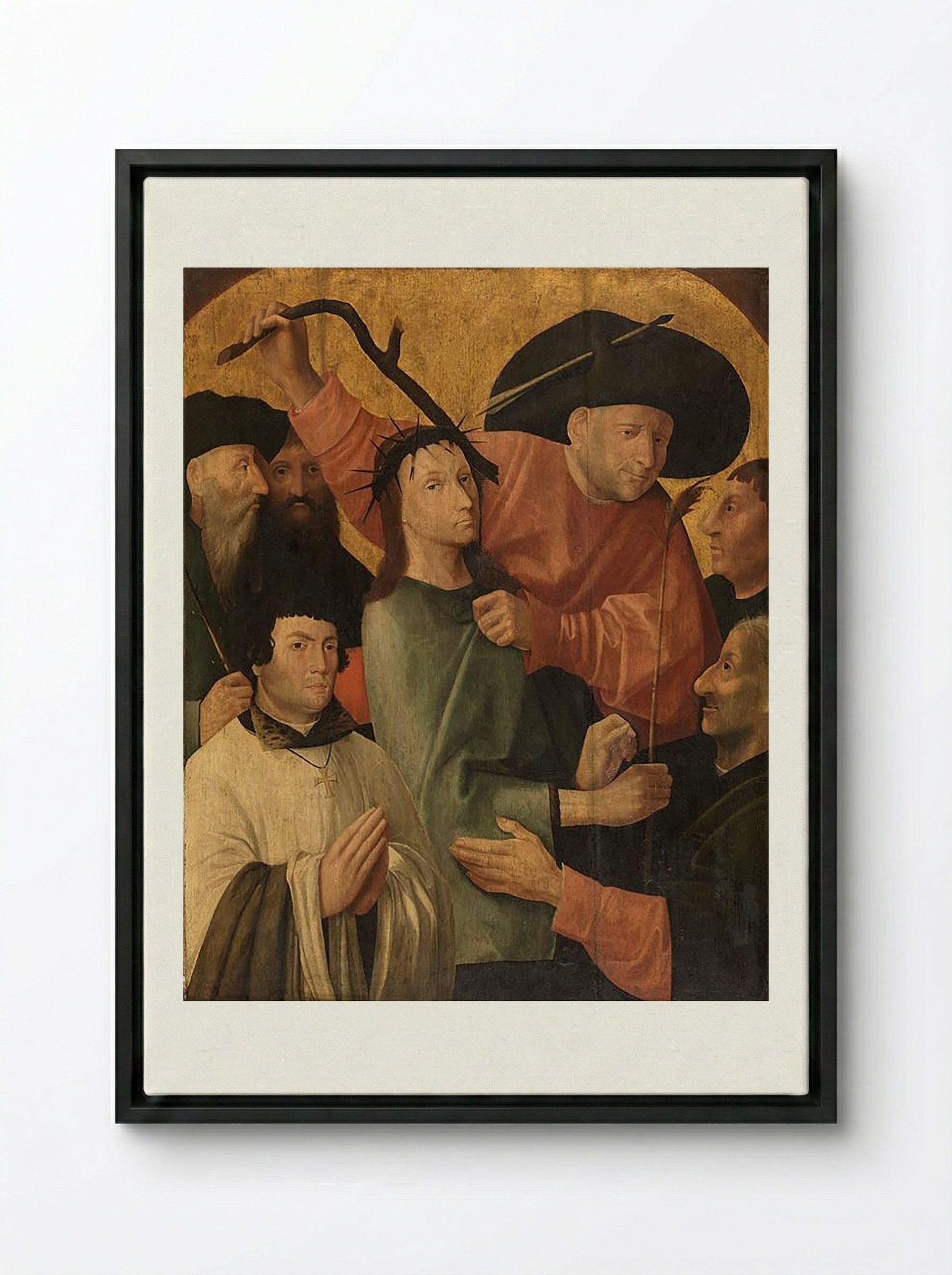 Christ Mocked - Fra Angelico - Framed Canvas Black