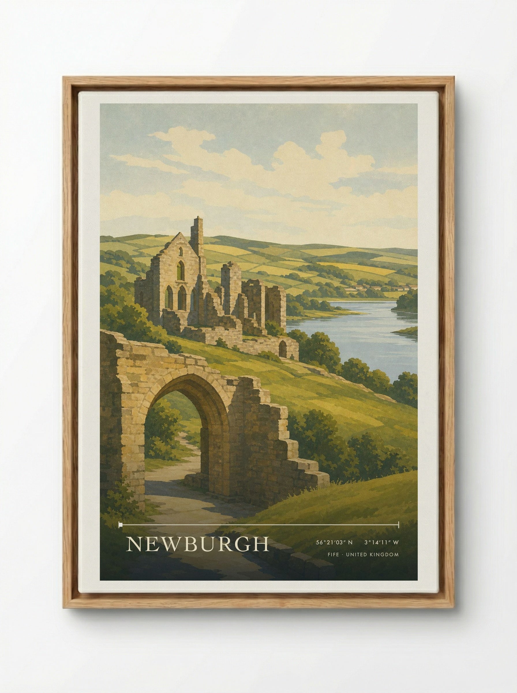 Newburgh Fife United Kingdom Travel Poster - Framed Canvas Wood