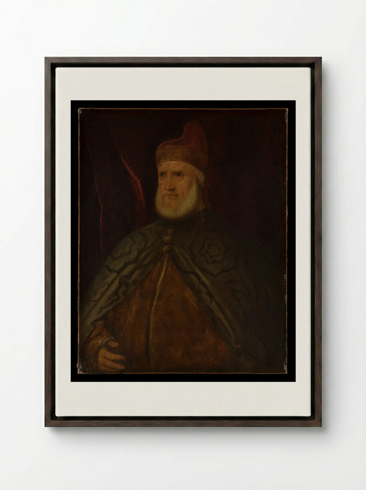 Doge Andrea Gritti - Titian - Framed Canvas Dark Wood