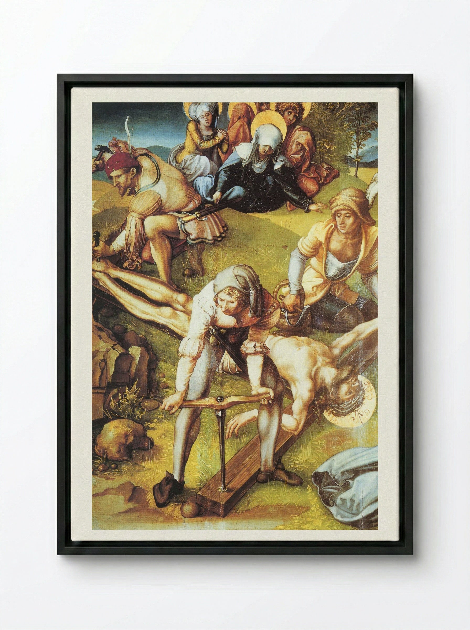 The Crucifixion - Albrecht Altdorfer - Framed Canvas Black