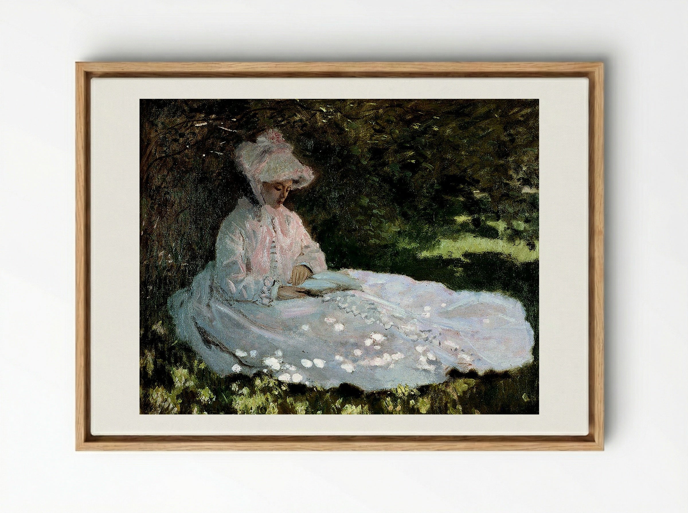 A Woman Reading - Berthe Morisot - Framed Canvas Wood