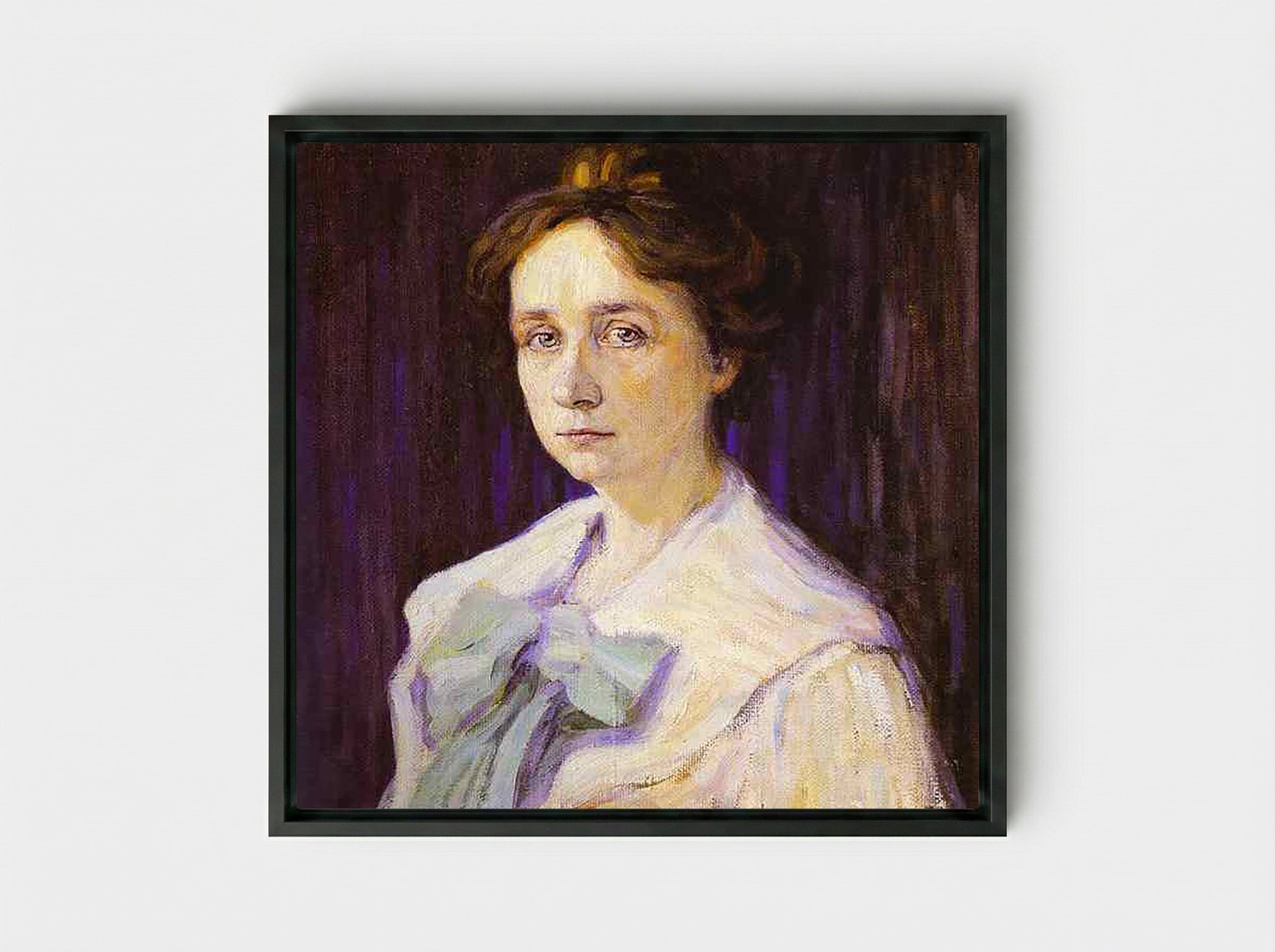 Portrait of Marianne Werefkin - Gabriele Münter - Framed Canvas Black