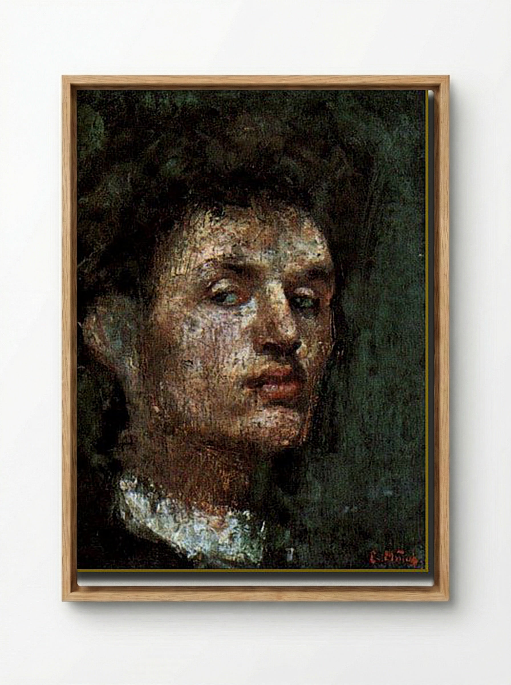 Self-Portrait Dedicated to Anquetin - Émile Bernard - Framed Canvas Wood