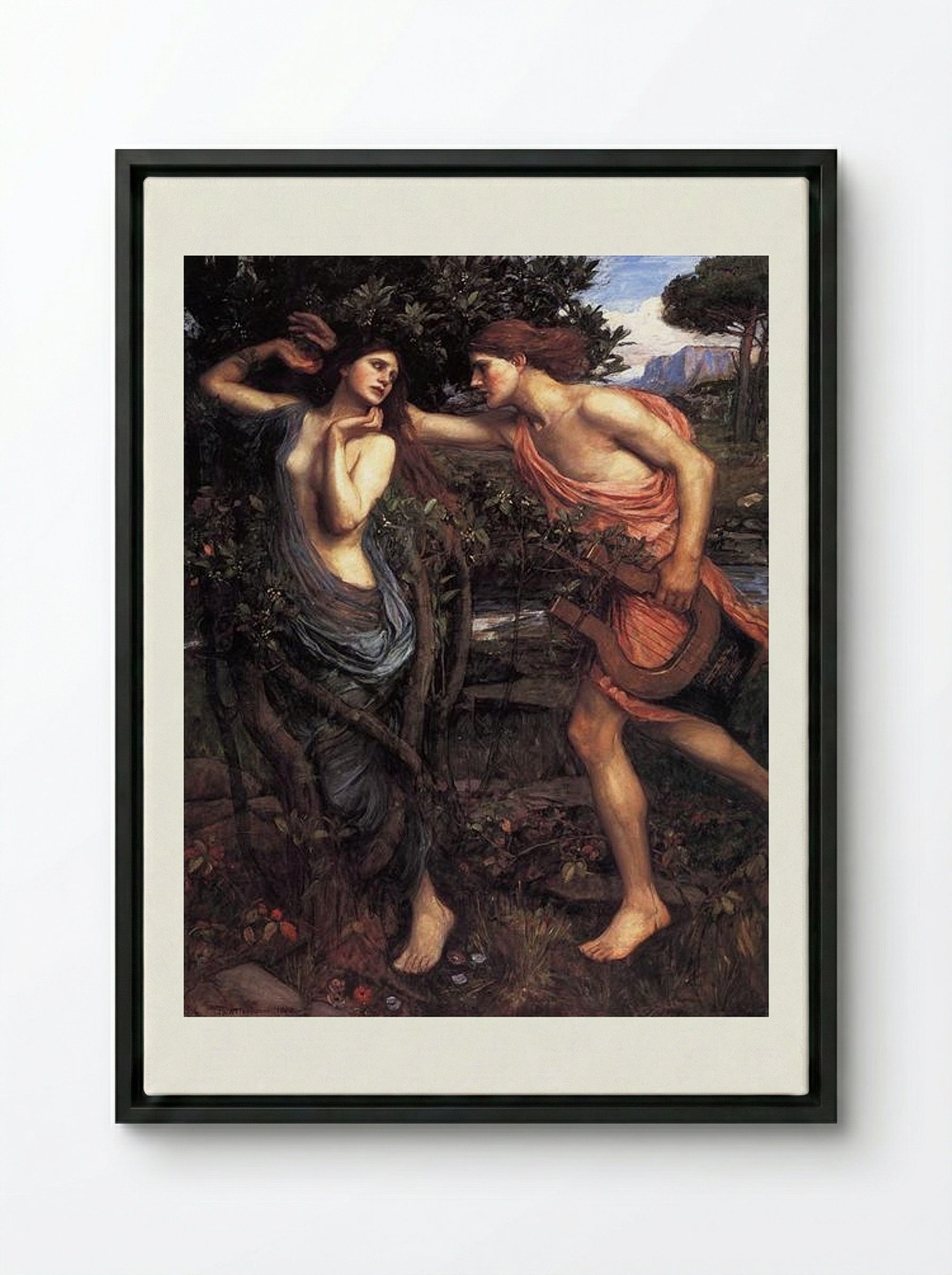 Apollo and Daphne - John William Waterhouse - Framed Canvas Black