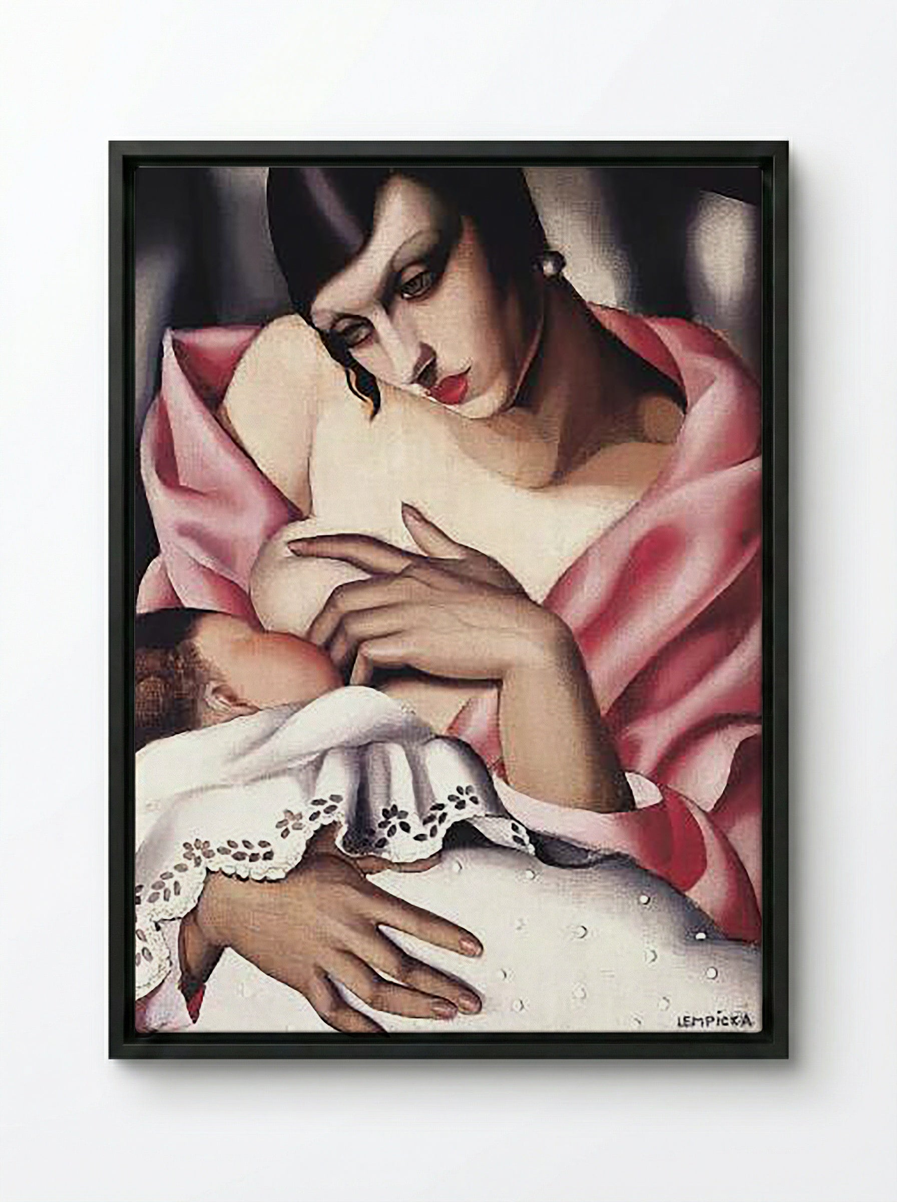Maternity - Tamara de Lempicka - Framed Canvas Black