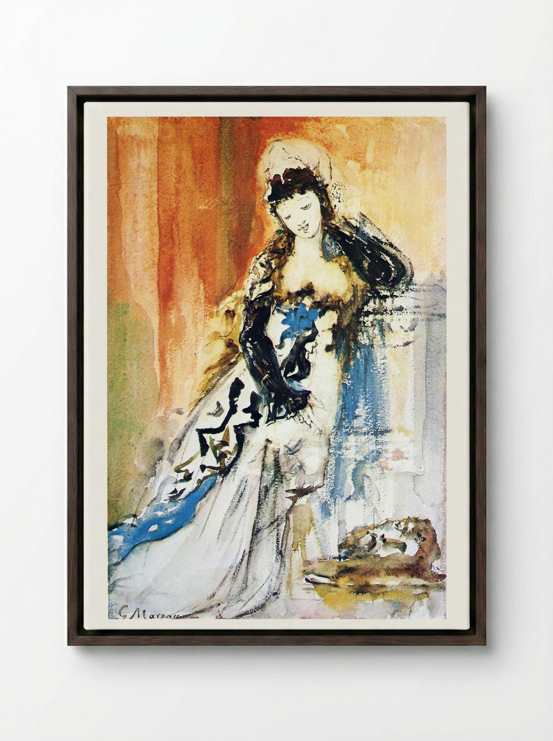 Salome - Charles Maurin - Framed Canvas Dark Wood