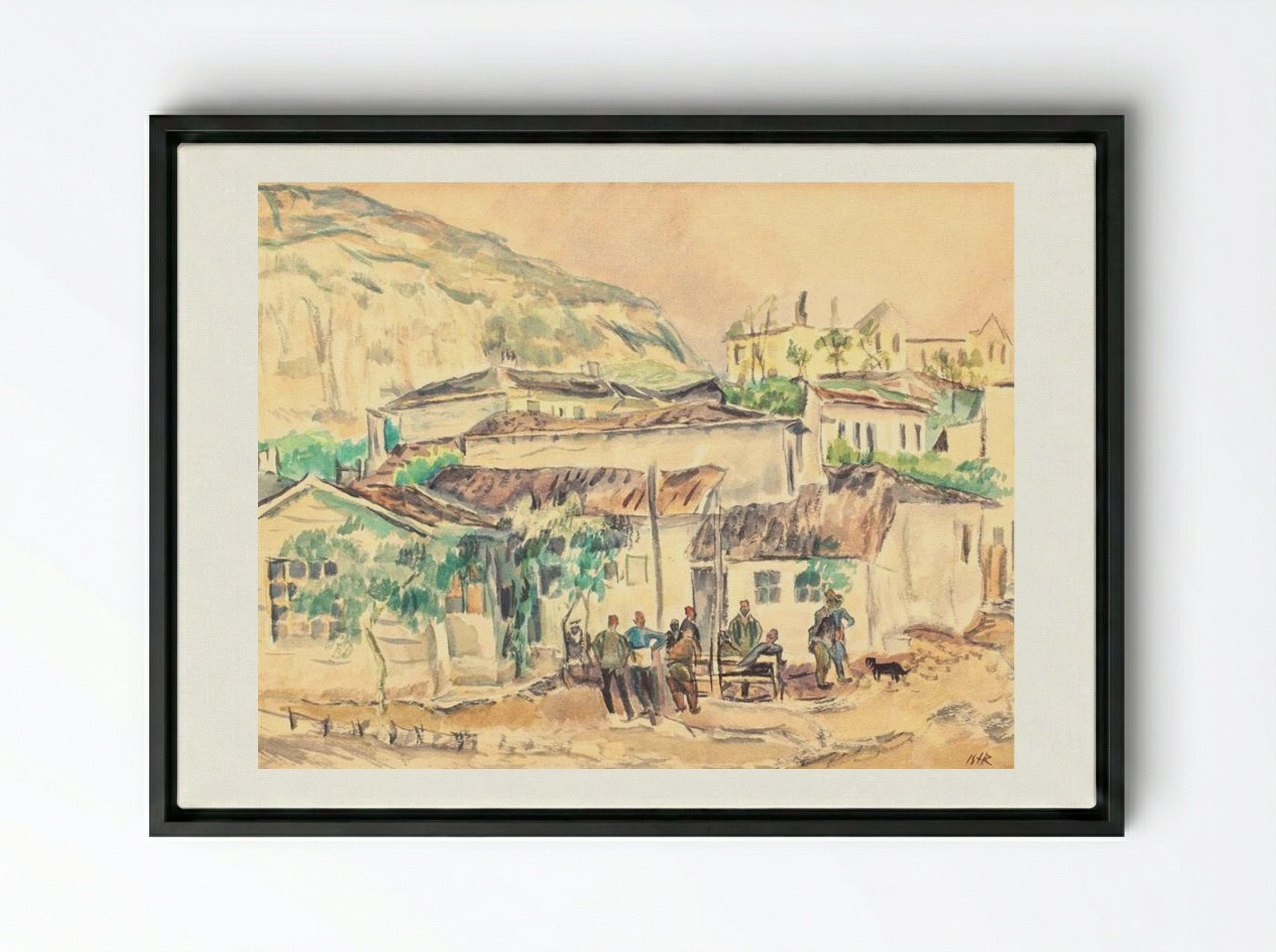 Turks at the Cafe - Iosif Iser - Framed Canvas Black