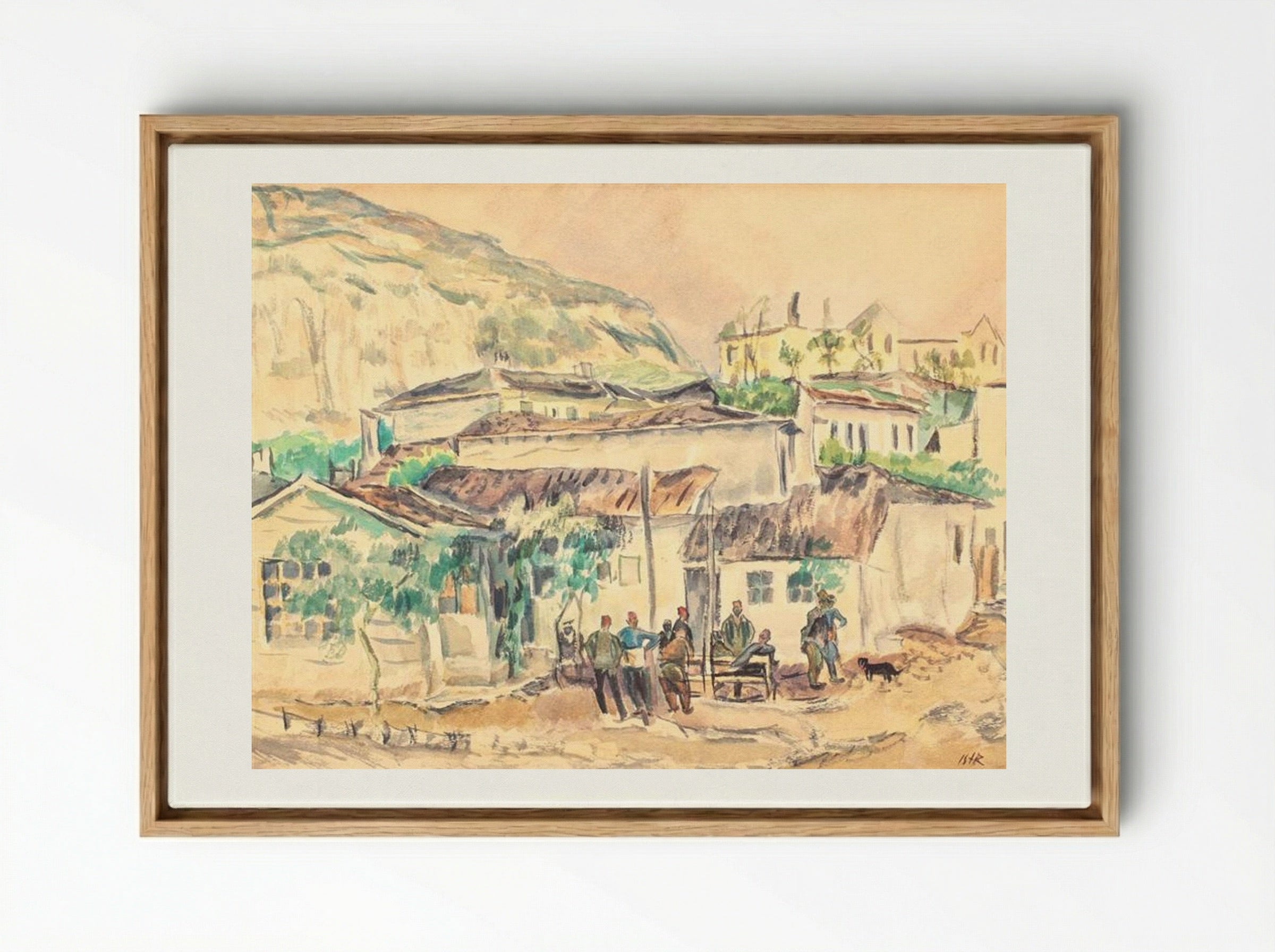 Turks at the Cafe - Iosif Iser - Framed Canvas Wood