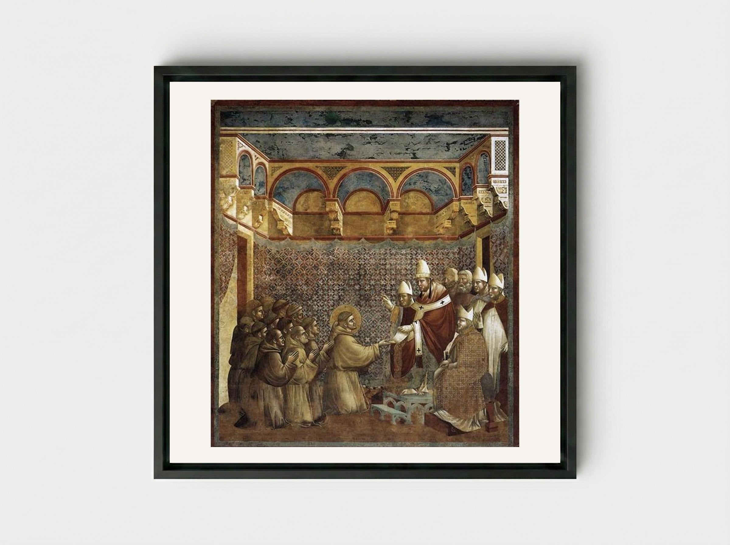 Confirmation of the Rule - Giotto di Bondone - Framed Canvas Black