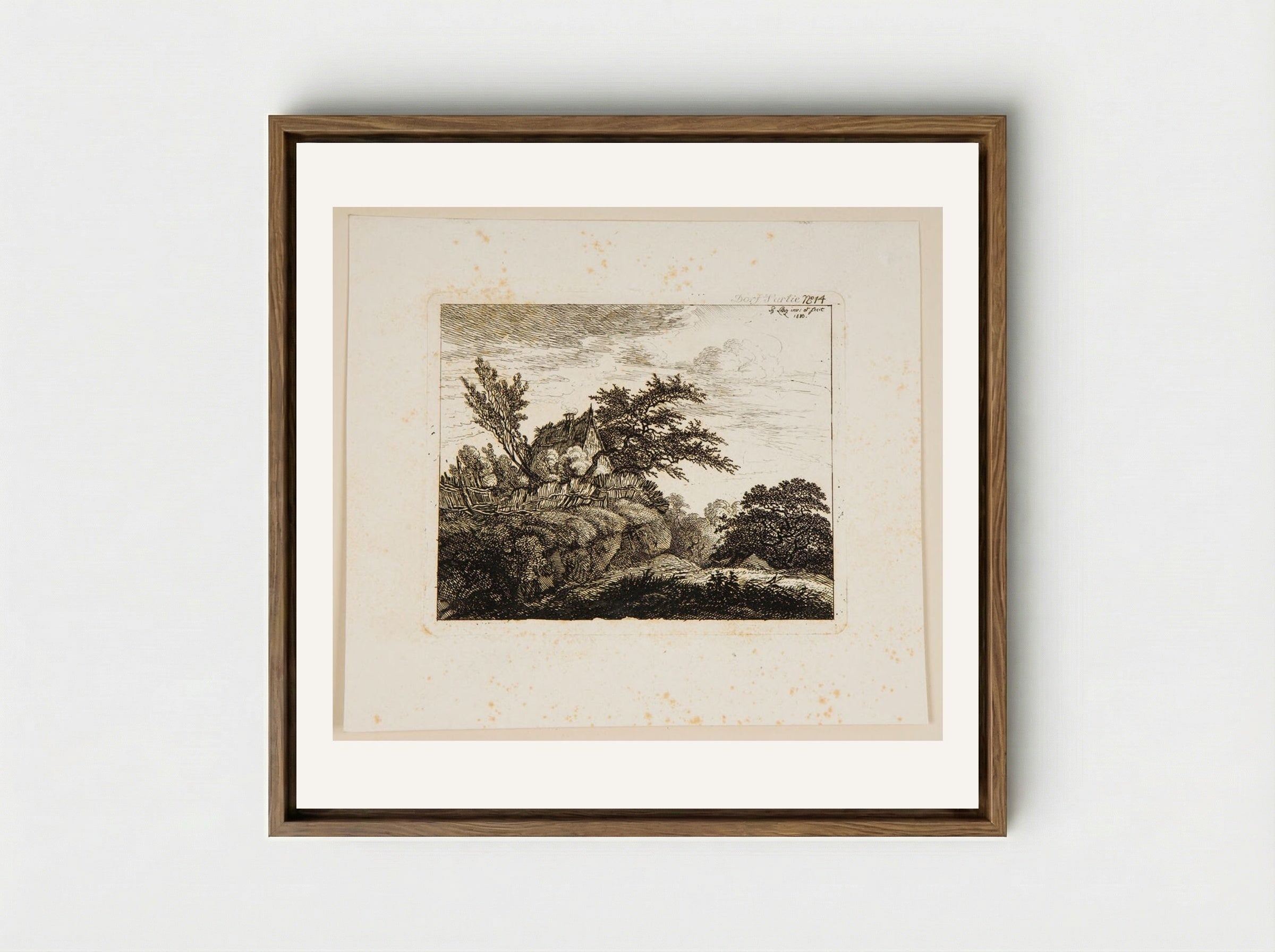 Village Scene (Dorf Partie No. 14) - Johann Philipp Wilhelm Lenz - Framed Canvas Wood