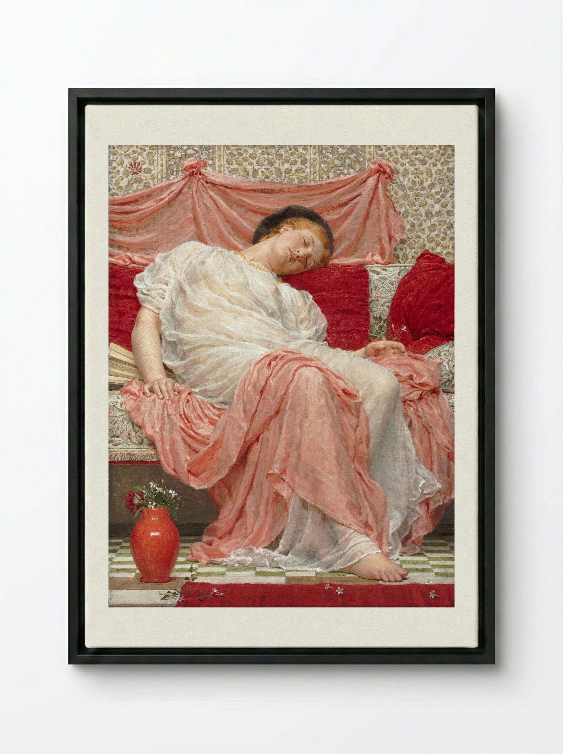Jasmine - Albert Joseph Moore - Framed Canvas Black