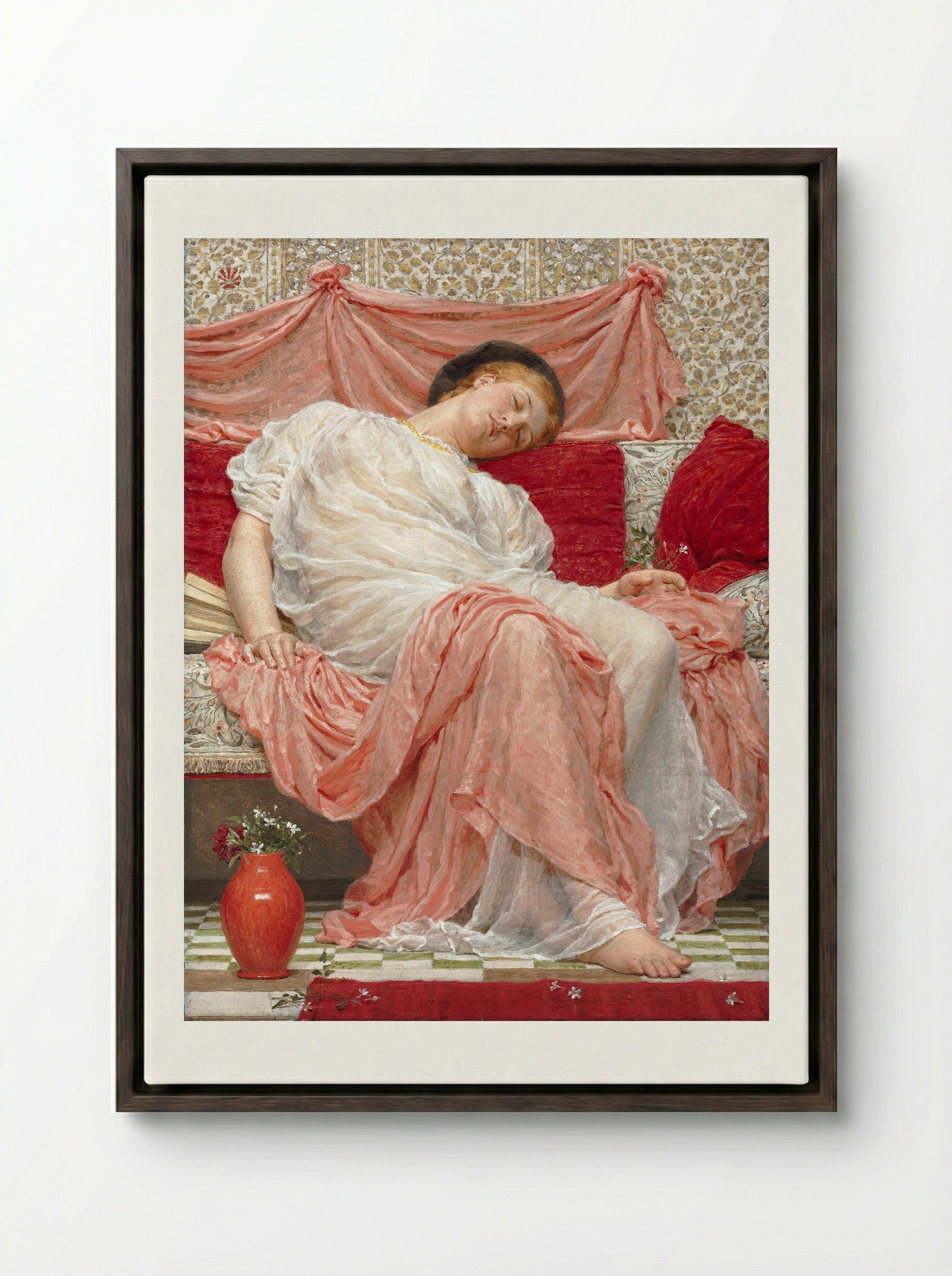 Jasmine - Albert Joseph Moore - Framed Canvas Dark Wood