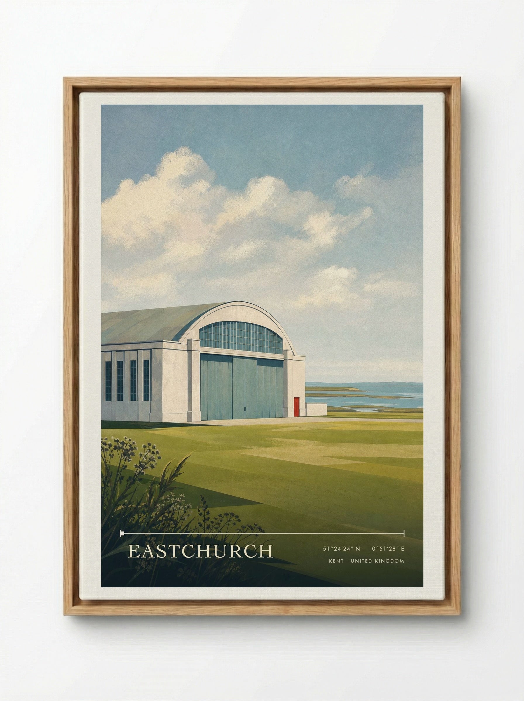 Eastchurch Kent United Kingdom Travel Poster - Framed Canvas Wood