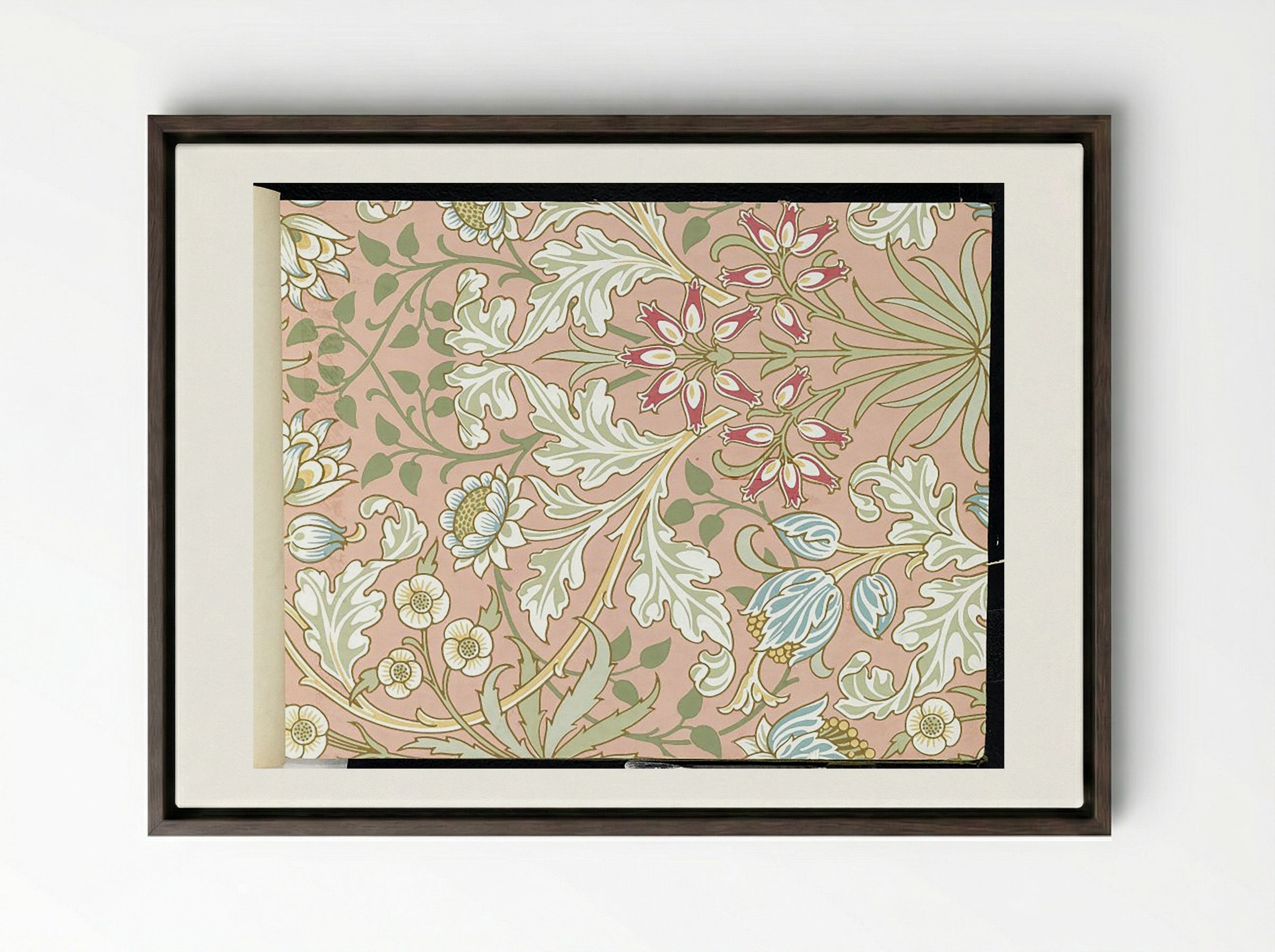 Hyacinth, Pattern No. 480 - Fine Art Print - Framed Canvas Dark Wood