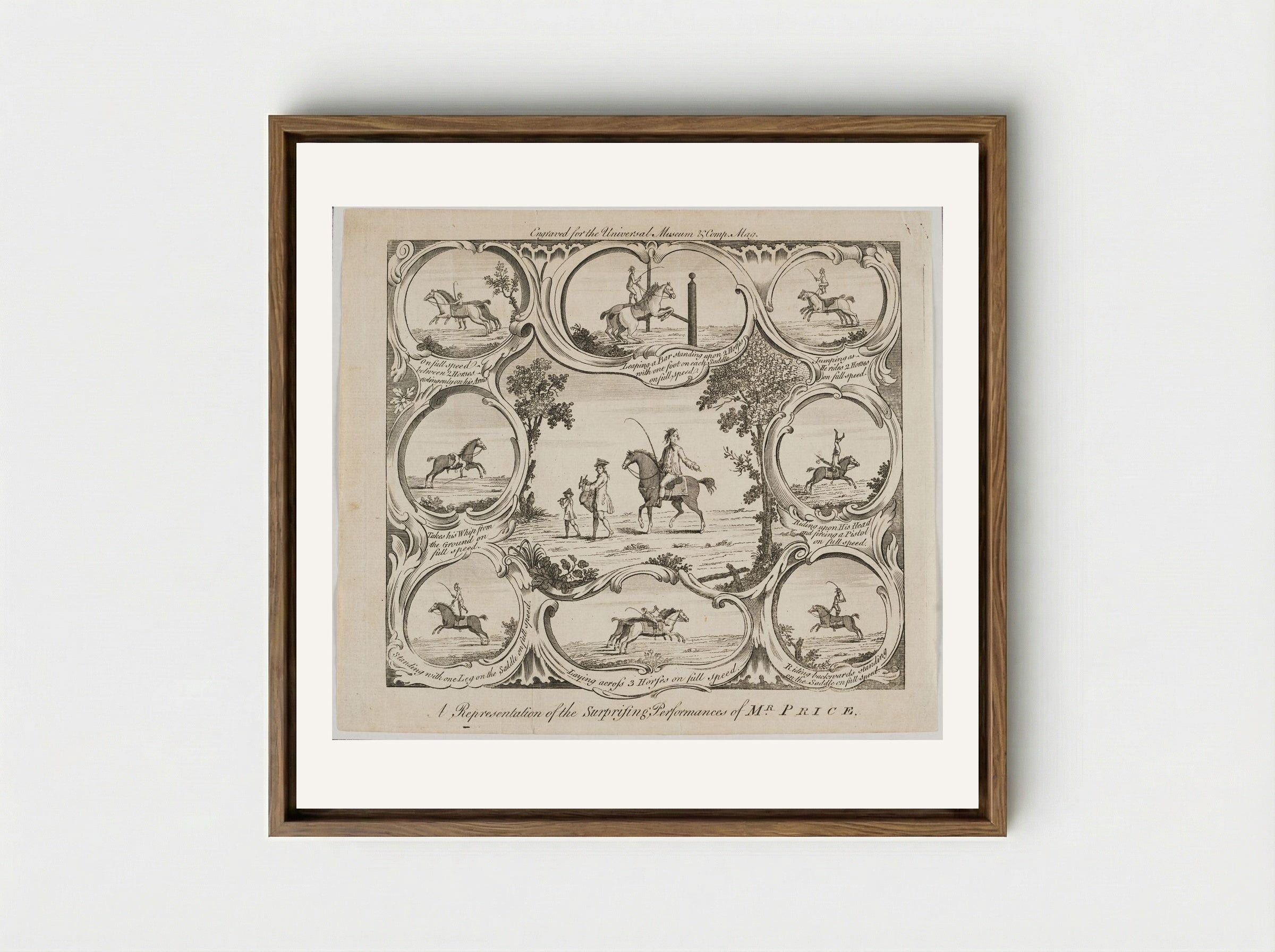 A Representation of the Surprising Performances of Mr. Price - B. Cole - Framed Canvas Wood
