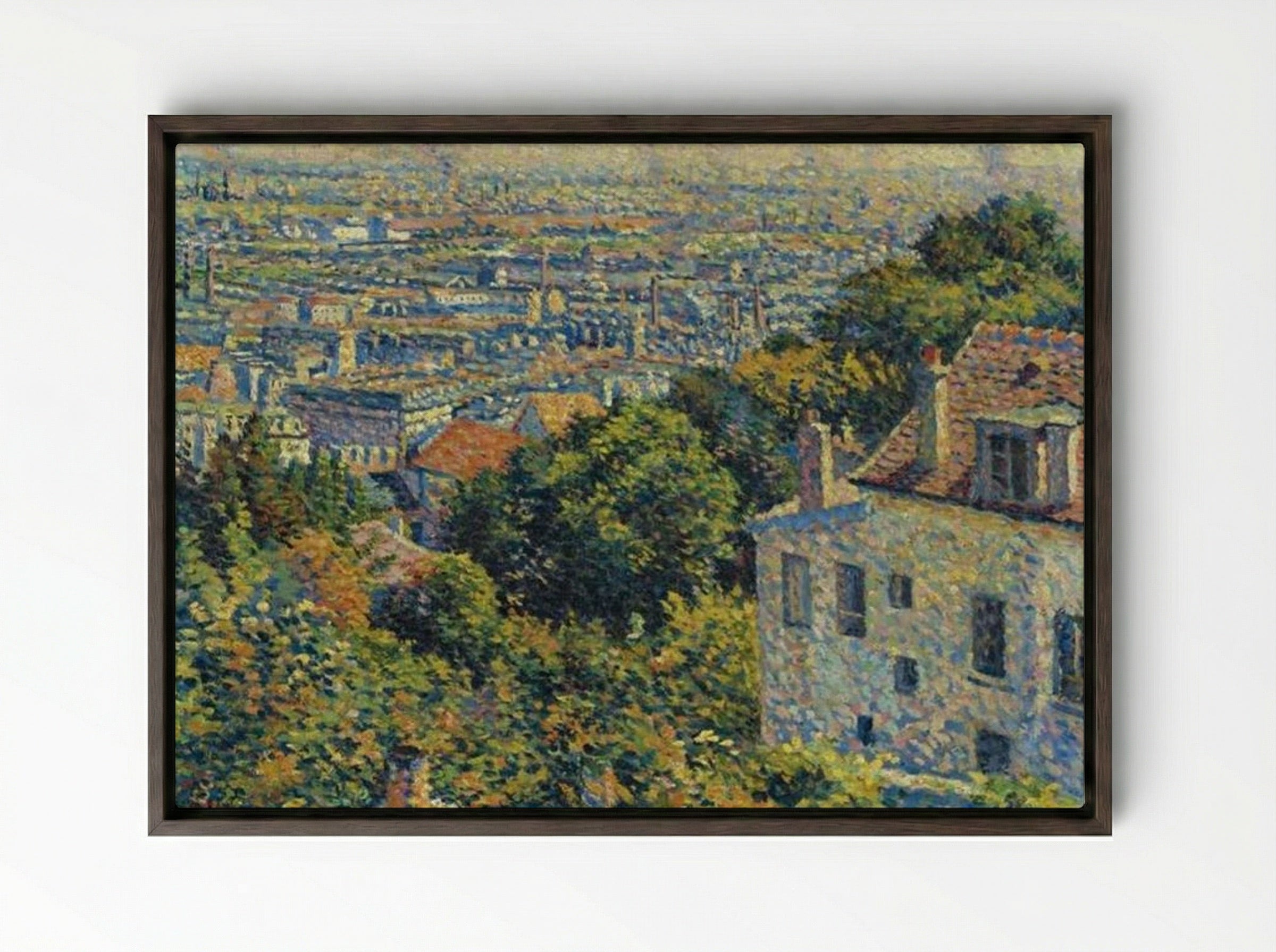 Montmartre, de la rue Cortot, vue vers Saint-Denis - Maximilien Luce - Framed Canvas Dark Wood