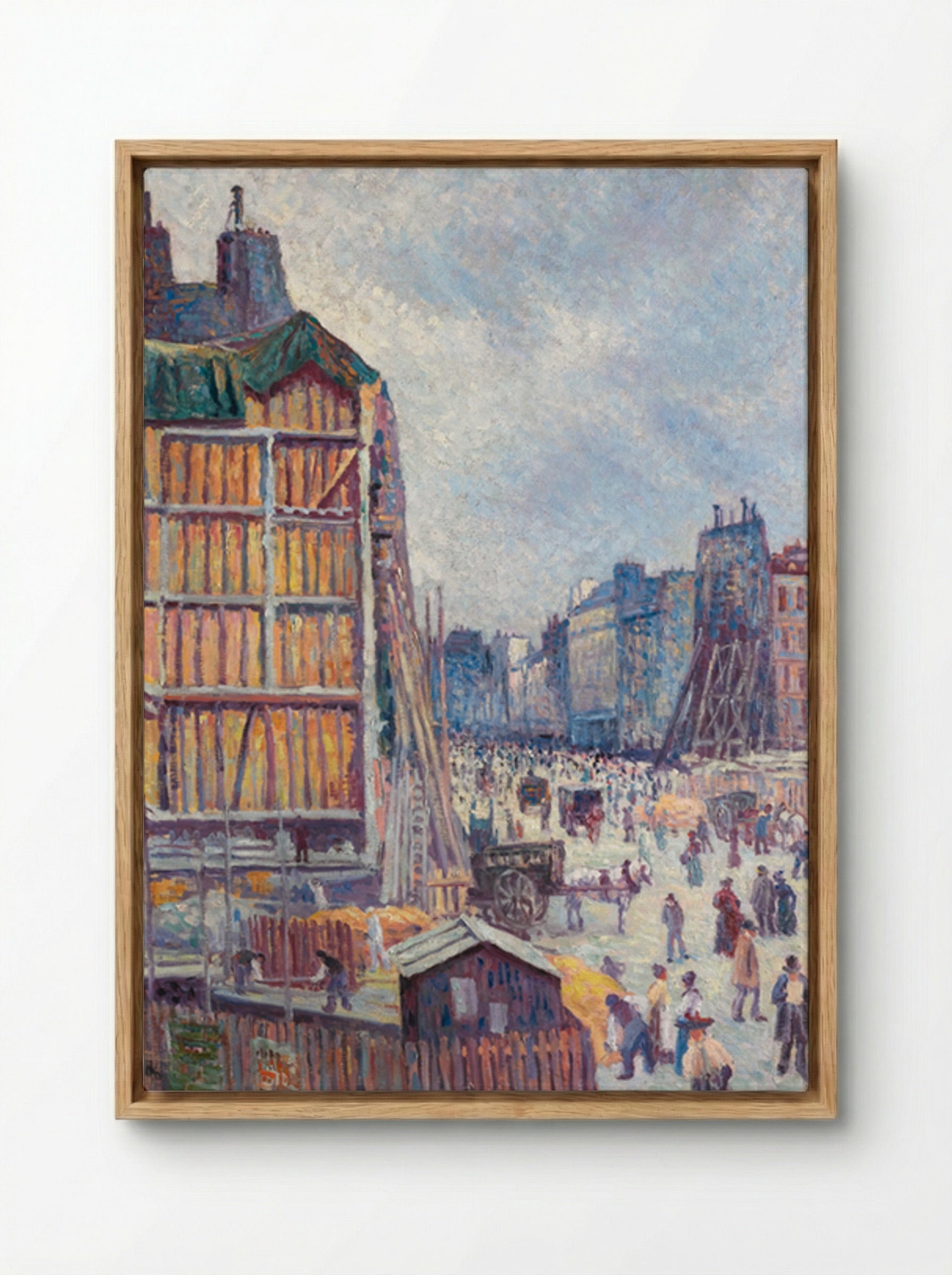 La Rue Réaumur - Maximilien Luce - Framed Canvas Wood