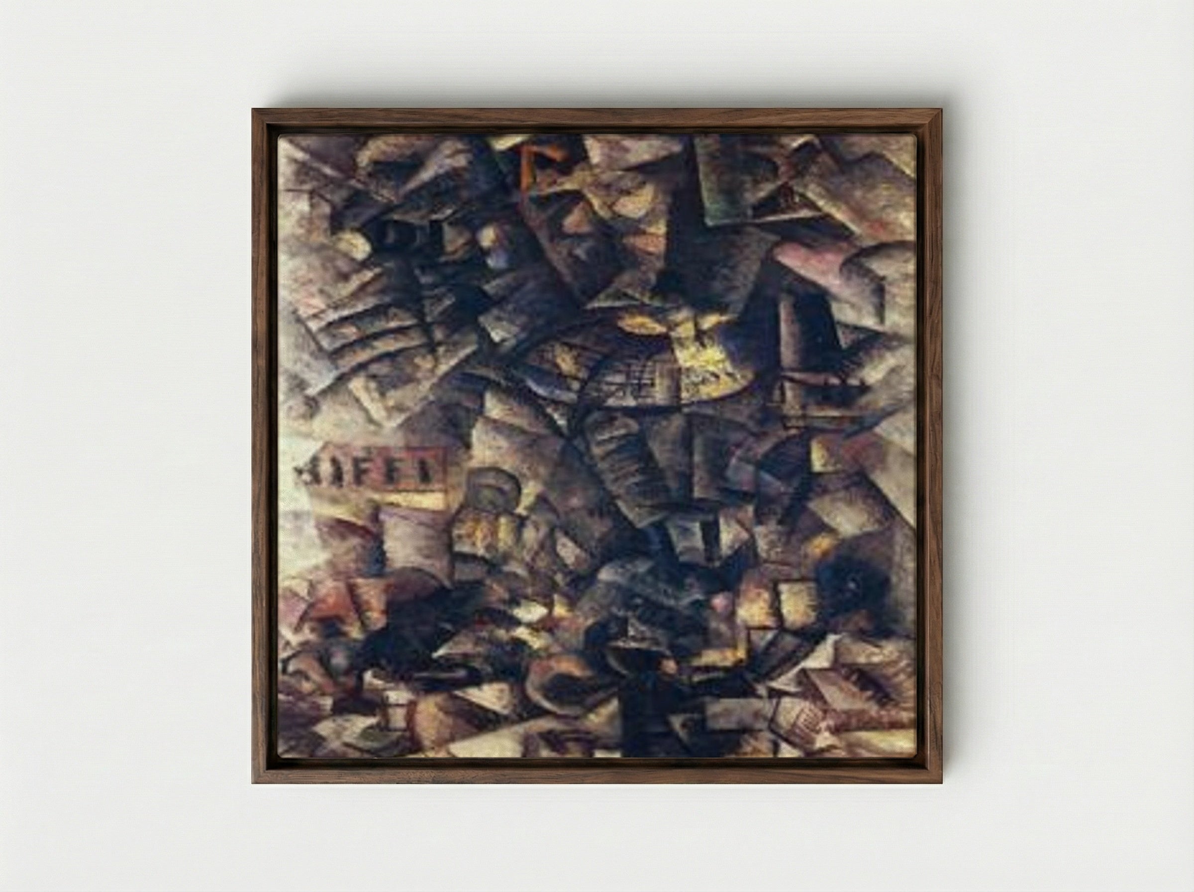 Galleria in Milan - Carlo Carrà - Framed Canvas Dark Wood