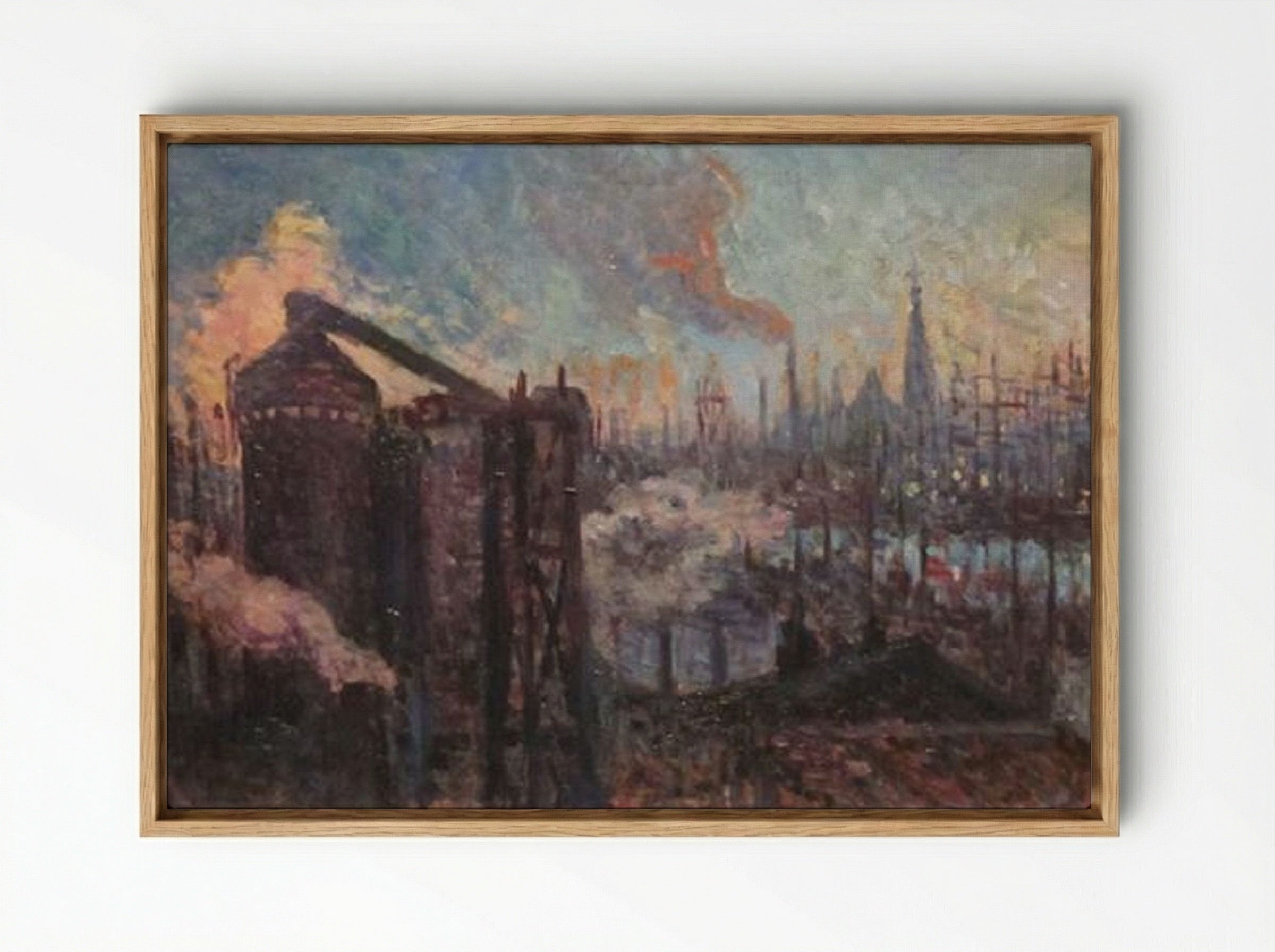Large Industrial City - Maximilien Luce - Framed Canvas Wood
