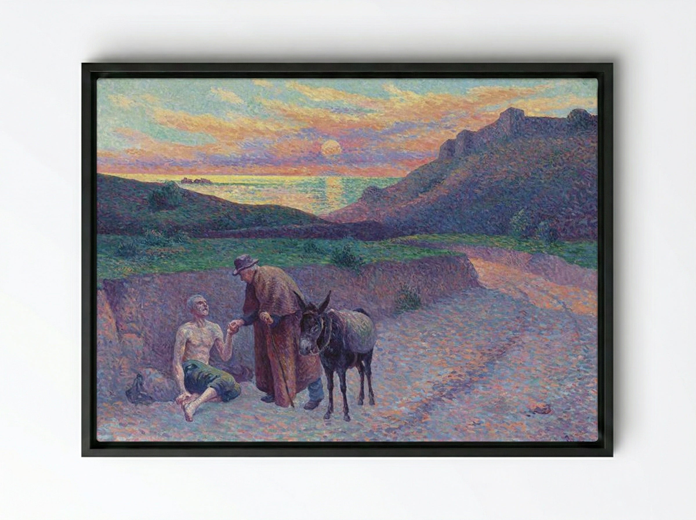 Le Bon Samaritain - Maximilien Luce - Framed Canvas Black