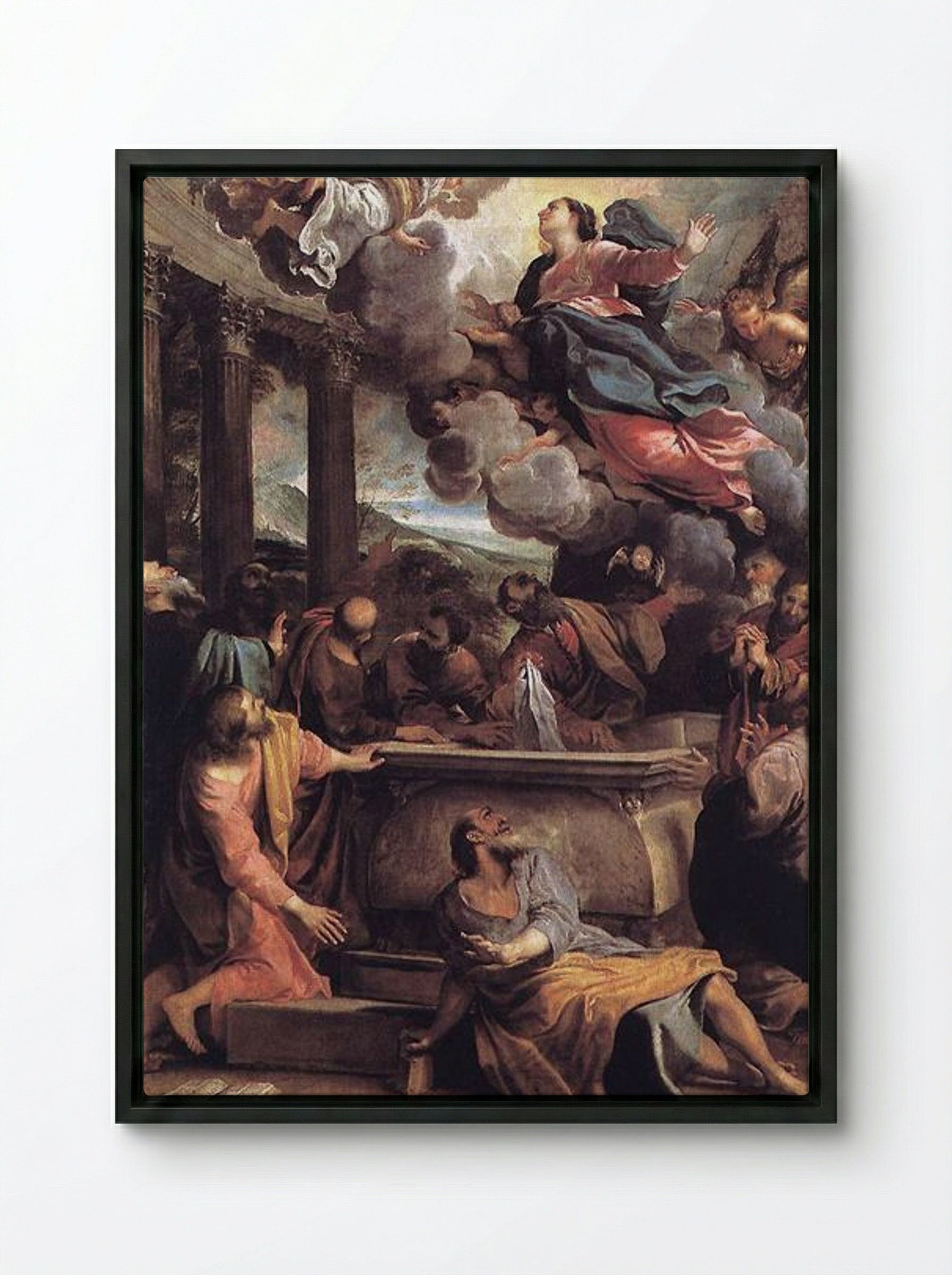 The Assumption of the Virgin - Annibale Carracci - Framed Canvas Black